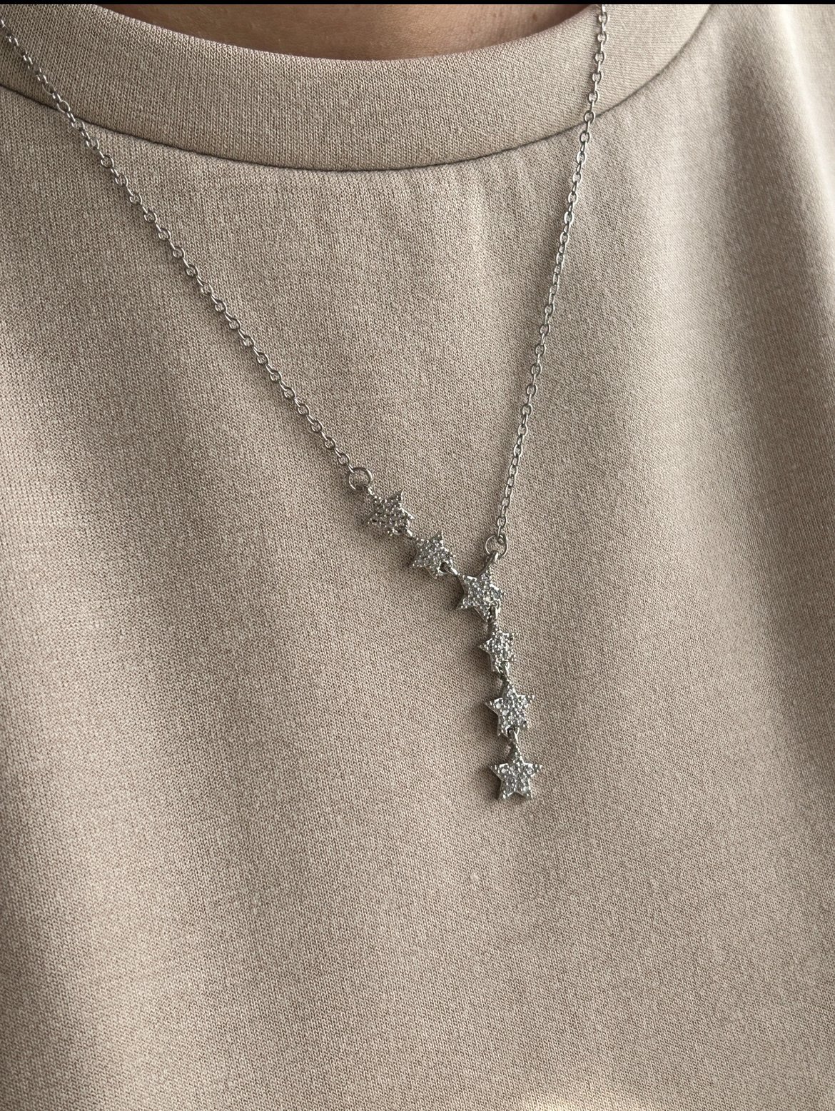 Yıldız Yolu Kolye ( gümüş renk )