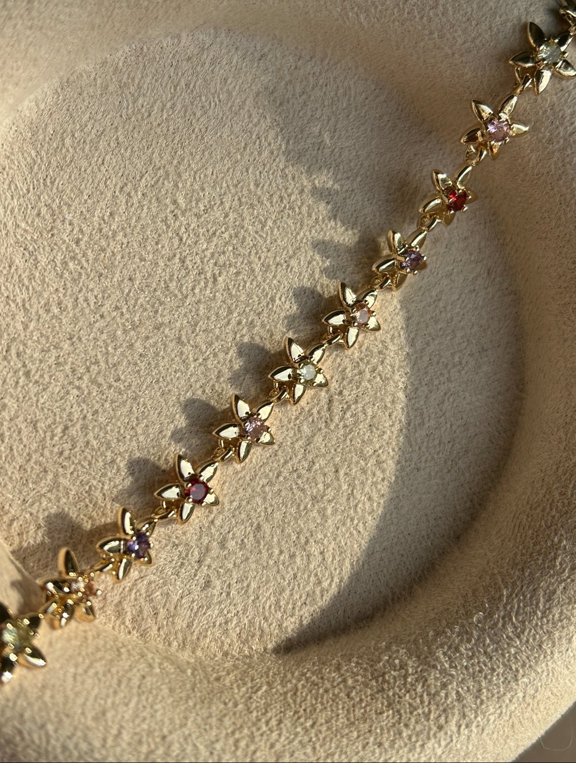 Renkli Taş Yıldız Bileklik ( 14k Renk )