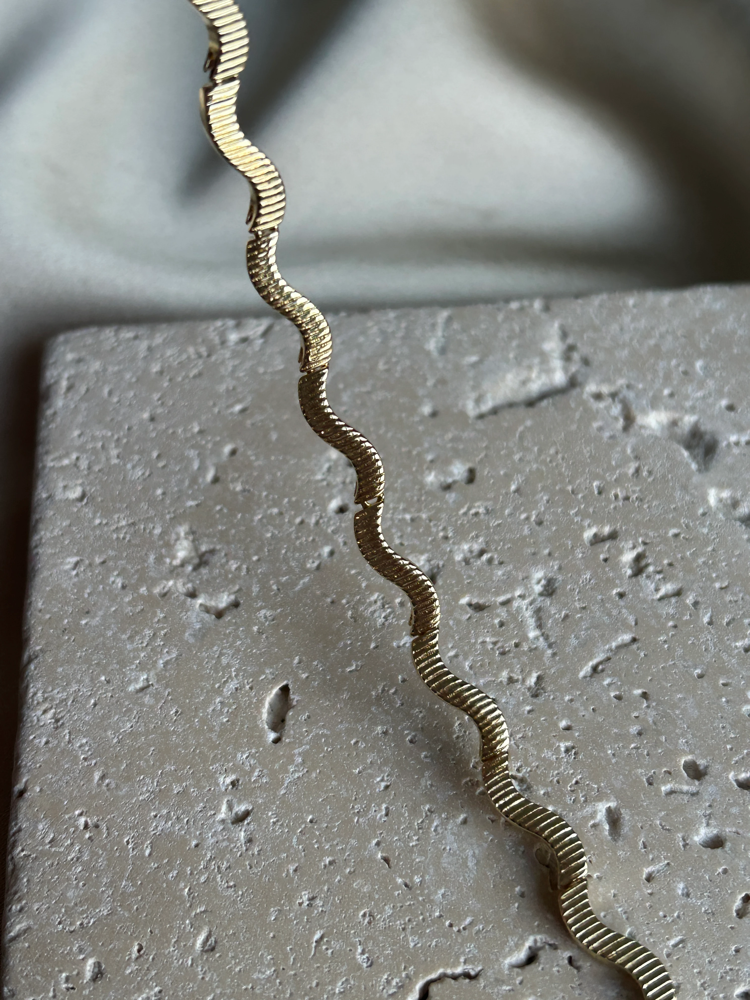 S - Zikzak Model Bileklik ( 14k Renk )