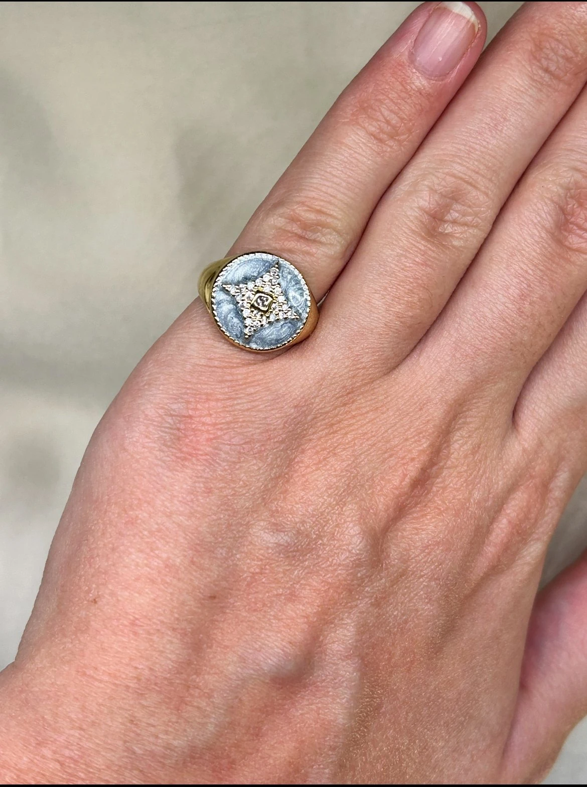 Kuzey Yıldızı Mavi Mine Model Yüzük