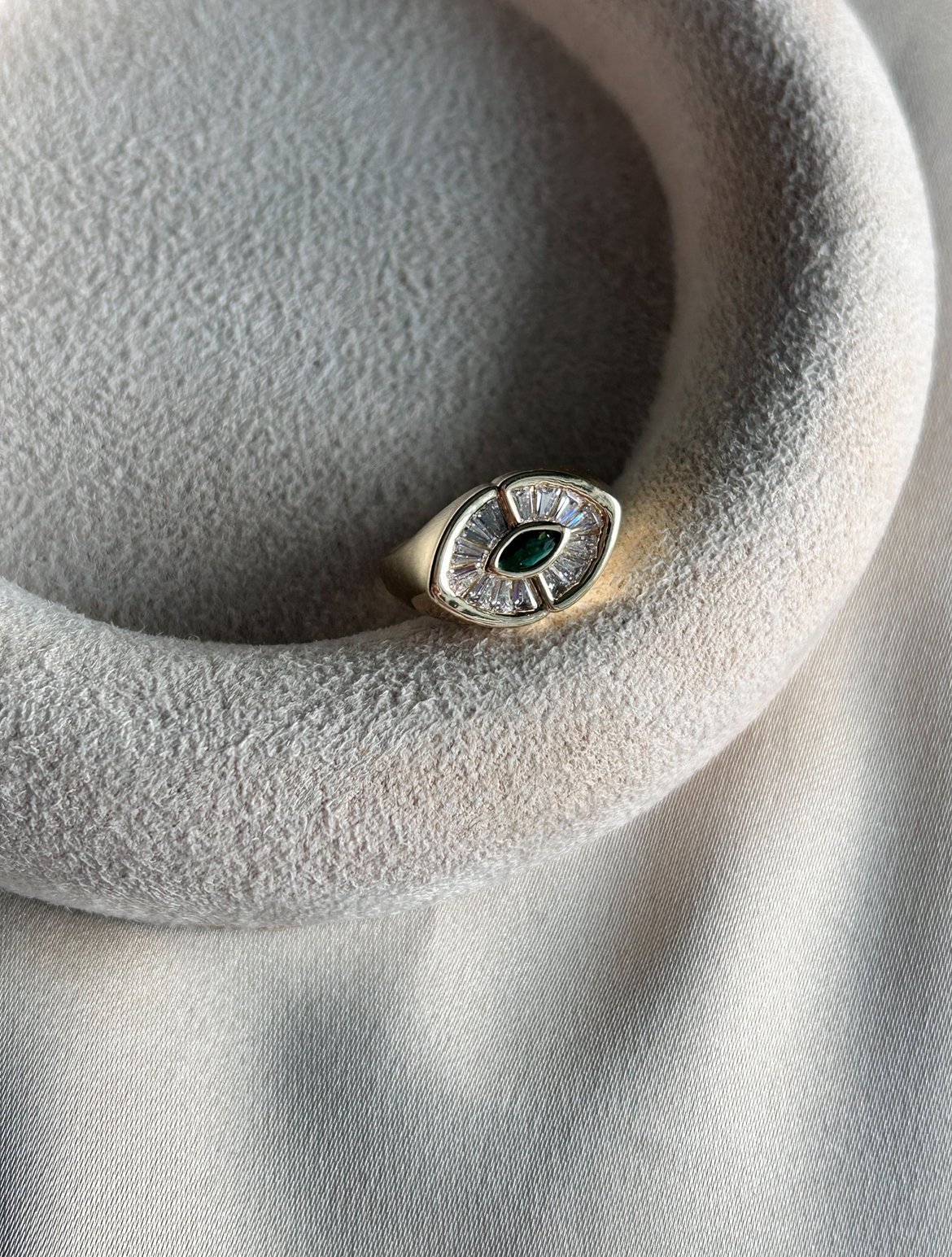 Yeşil Taş Zirkon Taşlı Yüzük