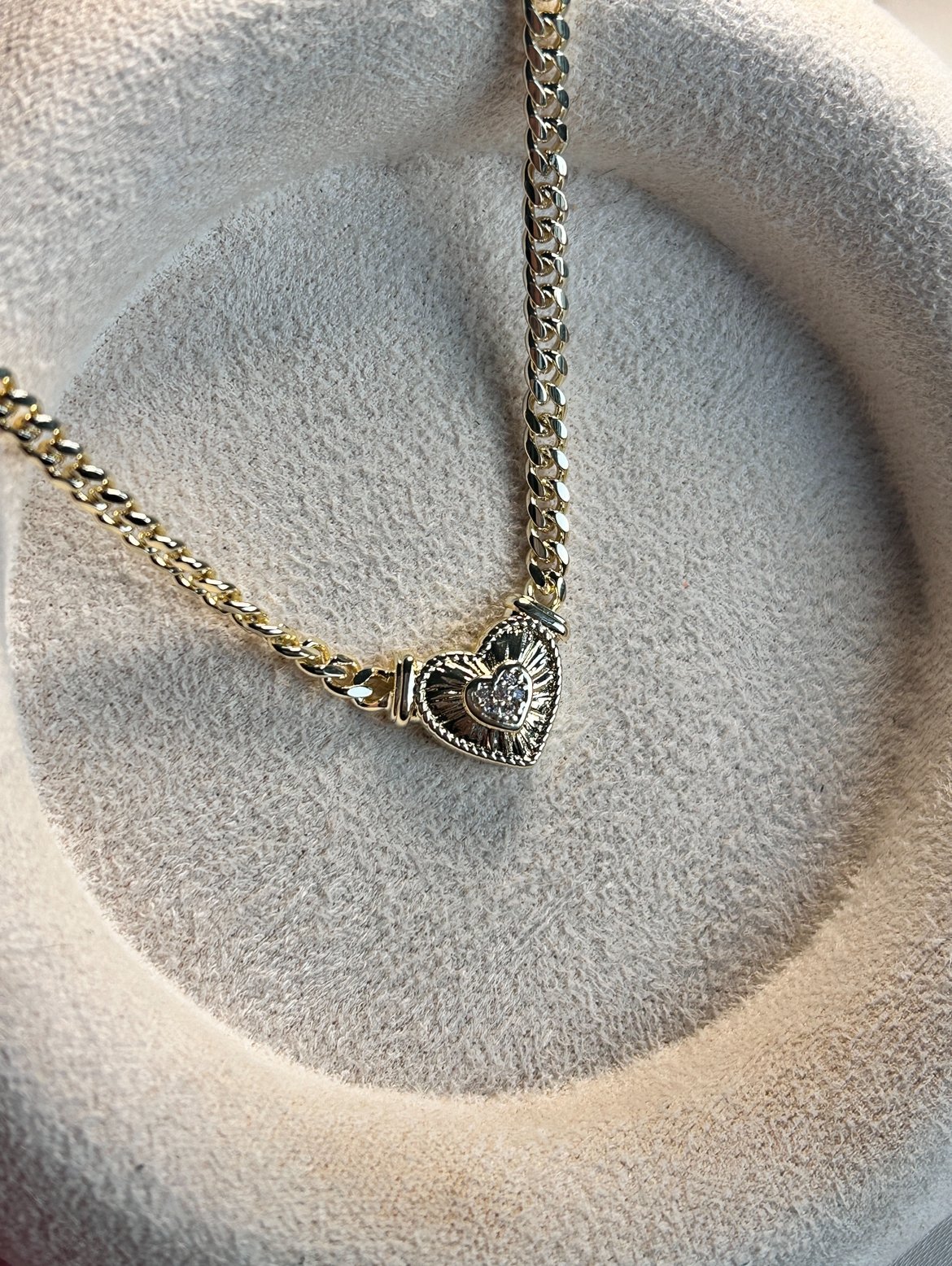 Kalp Model Zincir Kolye ( 14k Renk )