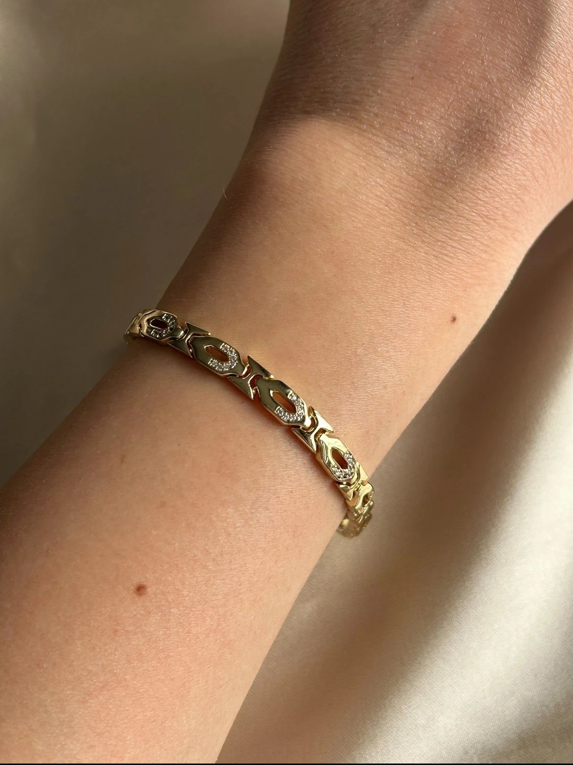 Vintage Model Mini Taşlı Bileklik (14k Renk )