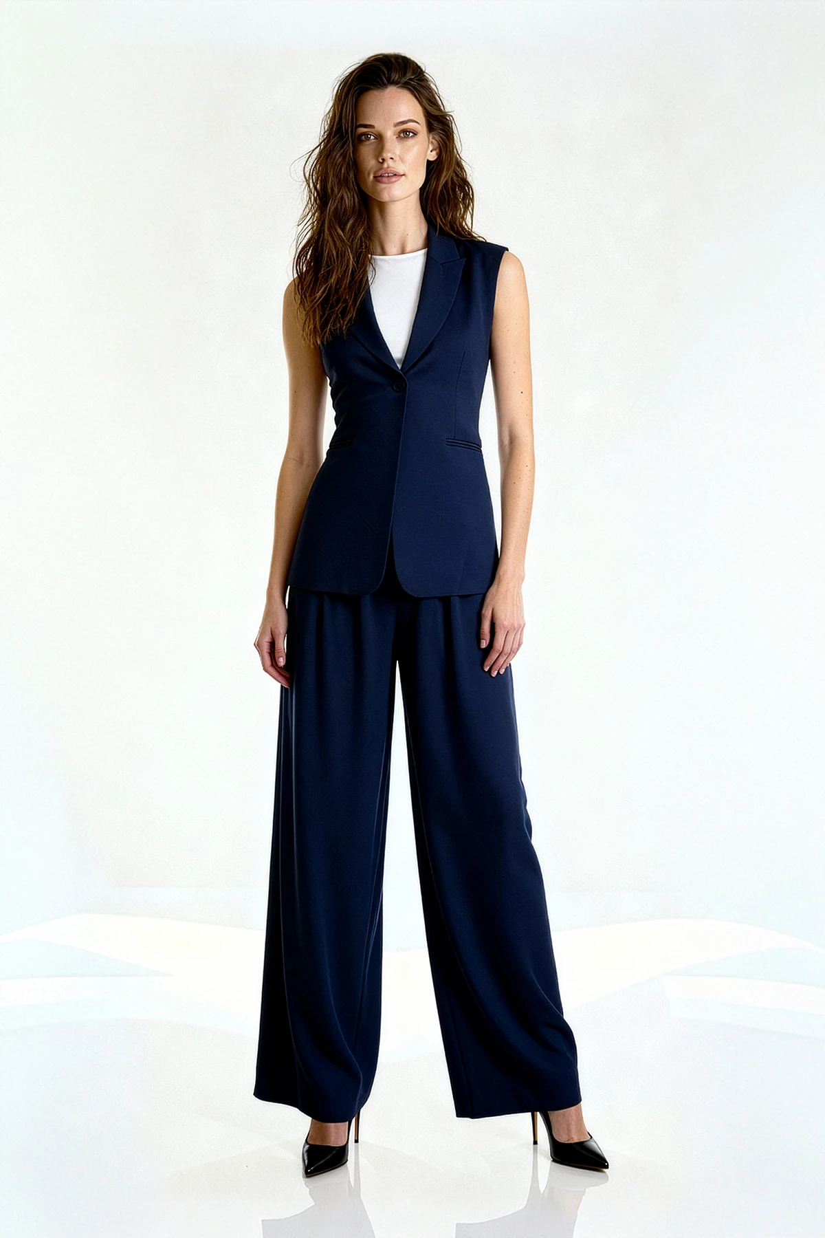 Tek Düğmeli Yelek - LACİVERT