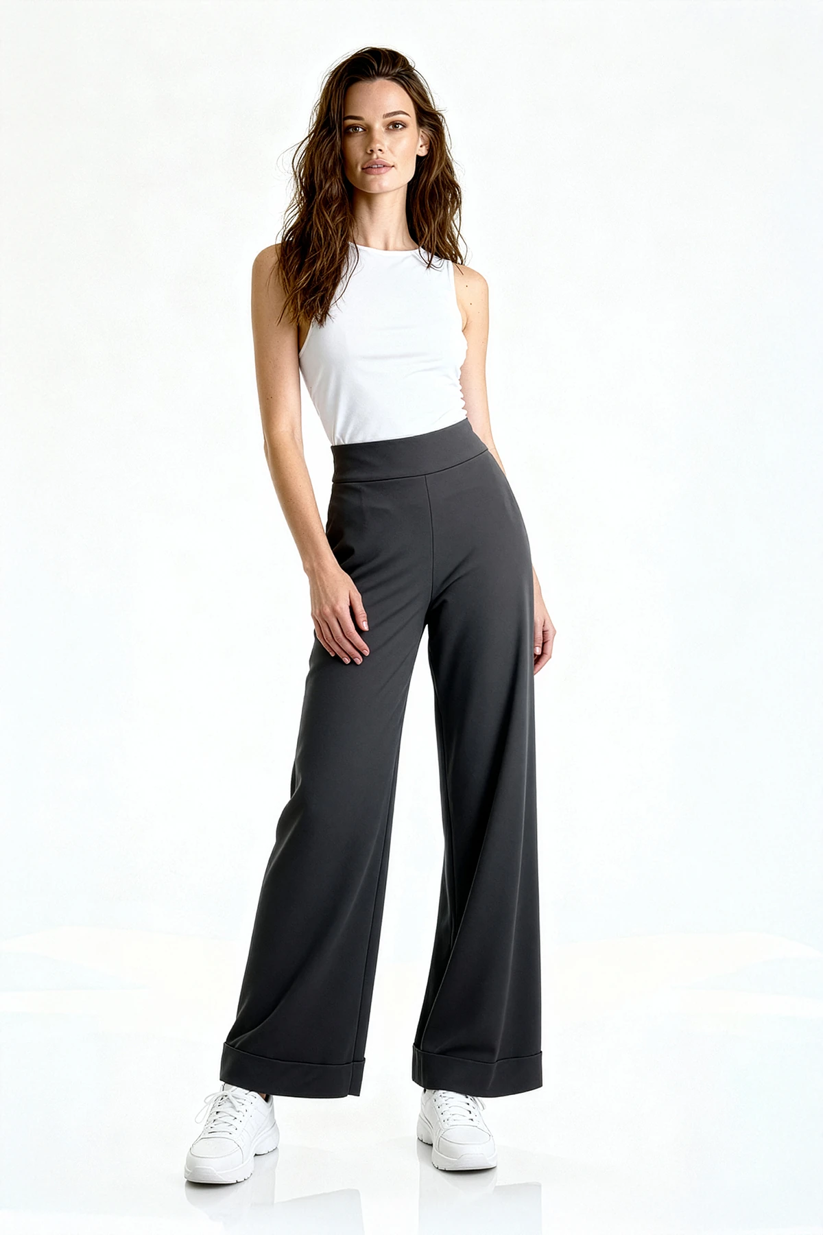 Bel Lastikli Duble Paça Pantolon