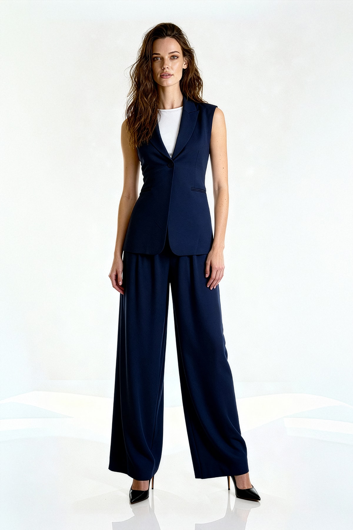 Bel Lastikli Regular Pantolon - LACİVERT