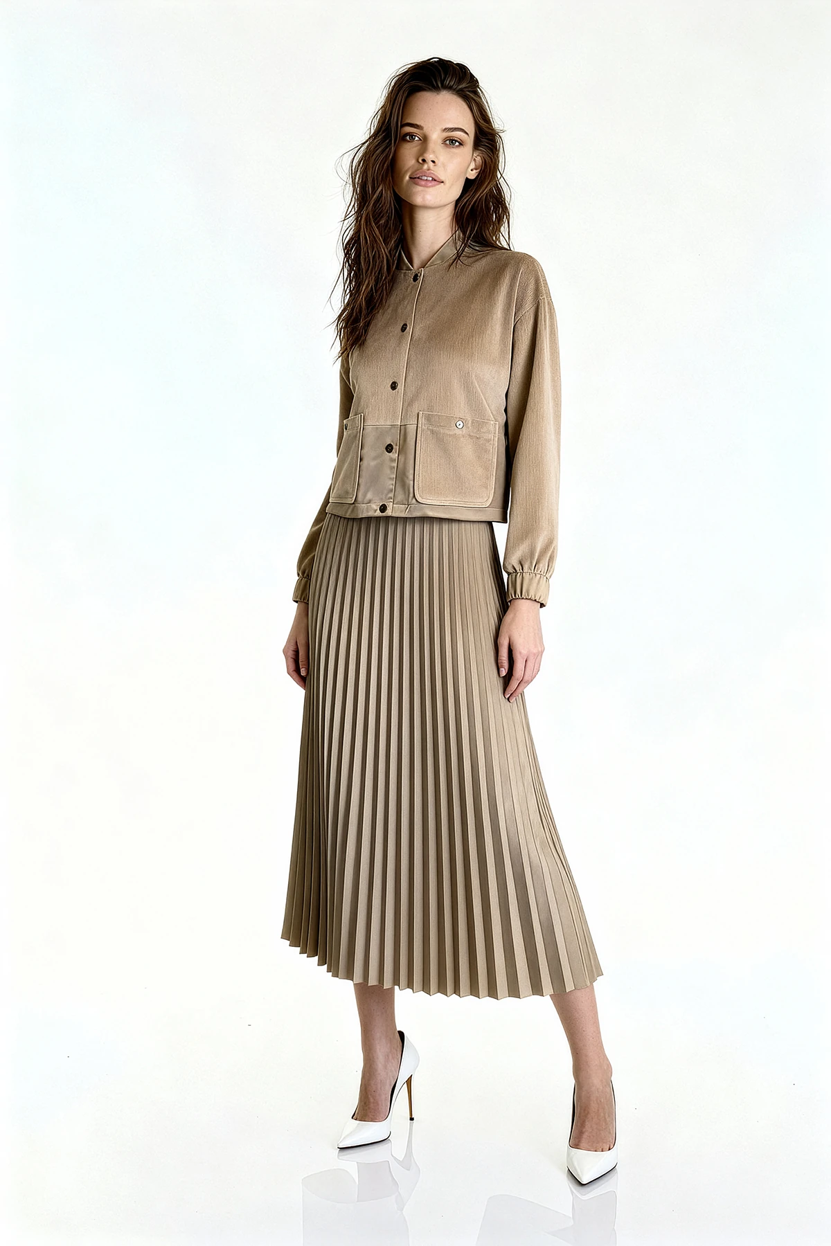 Kol Büzgü Detaylı Ceket