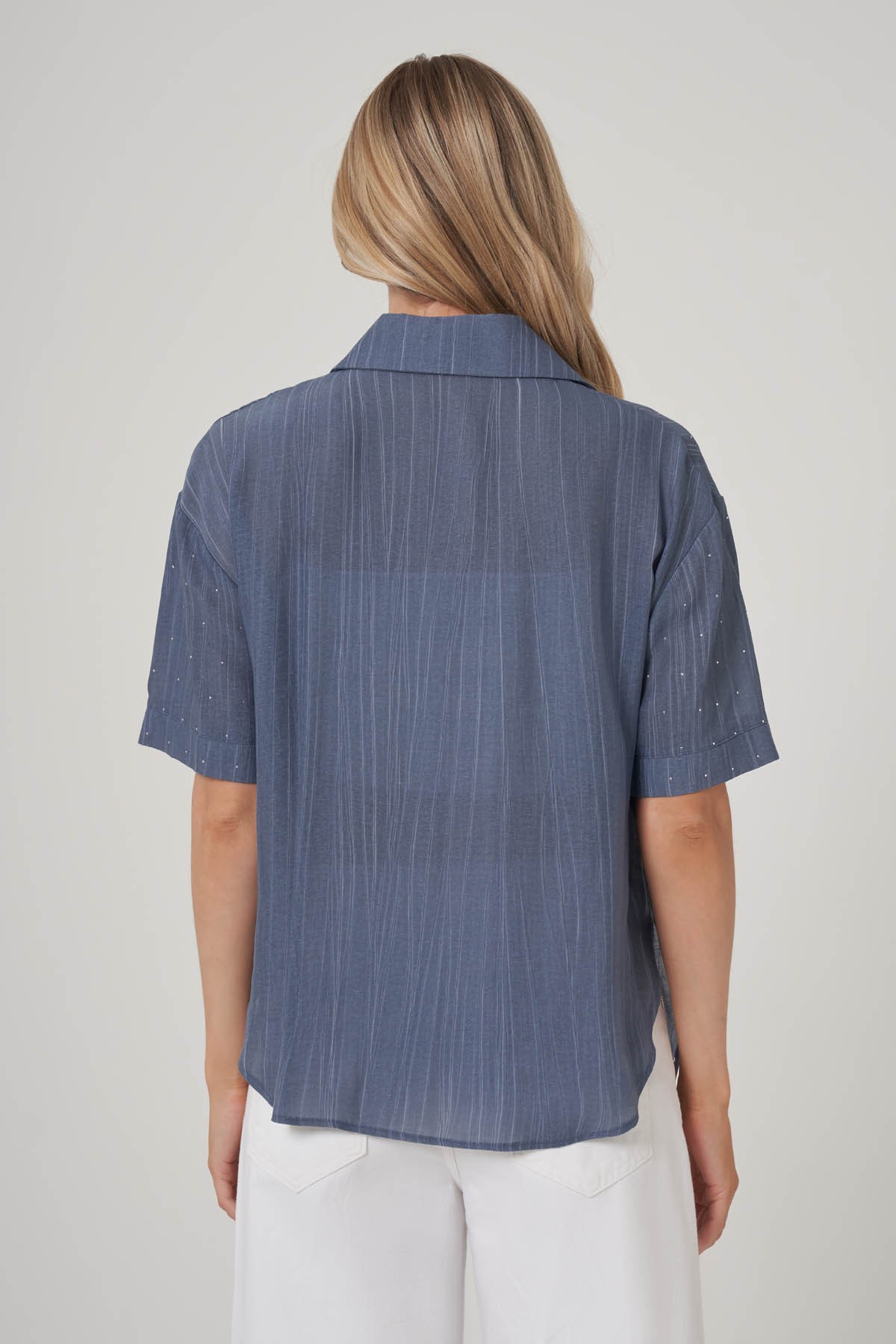 Taş Detaylı Oversize Gömlek
