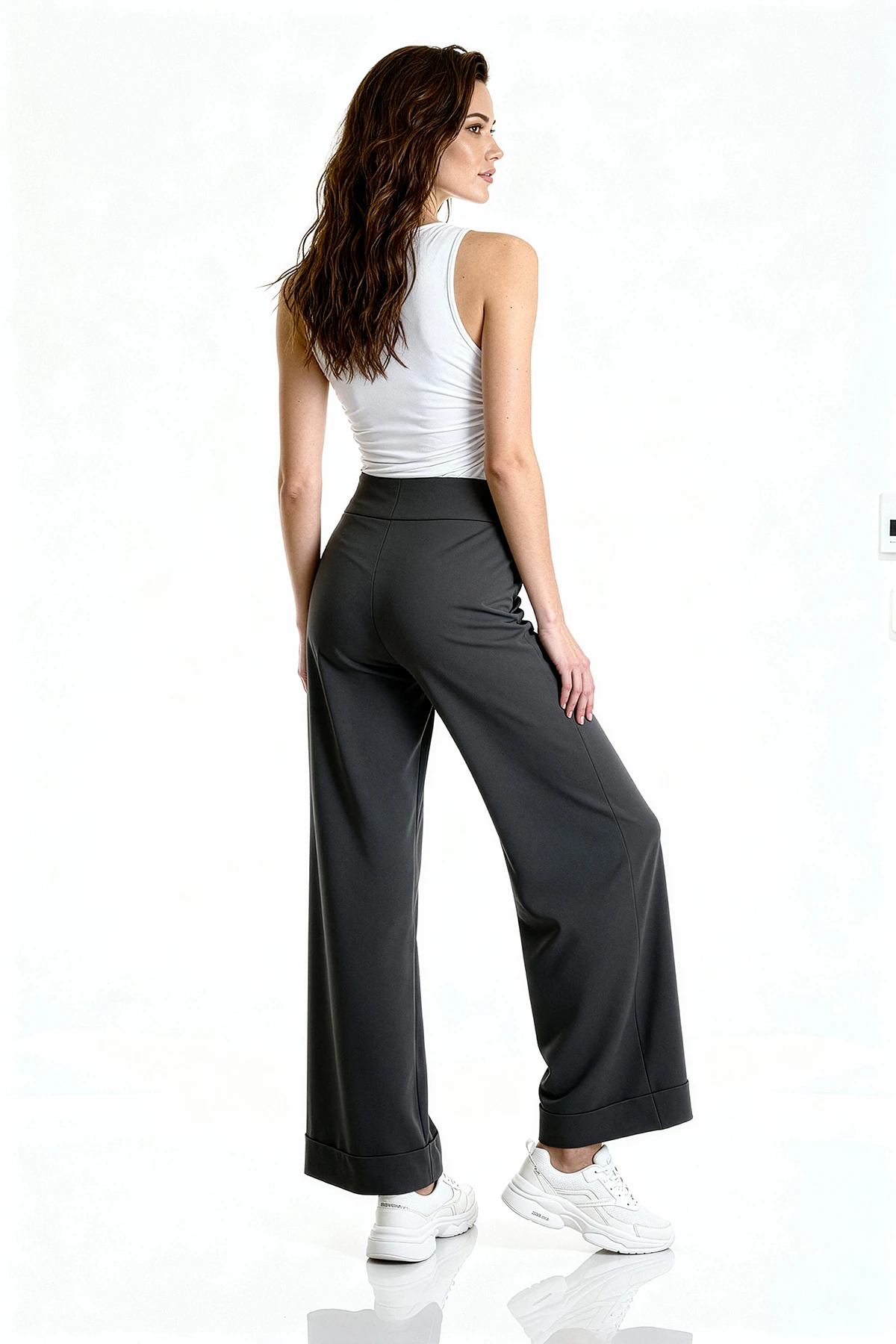 Bel Lastikli Duble Paça Pantolon