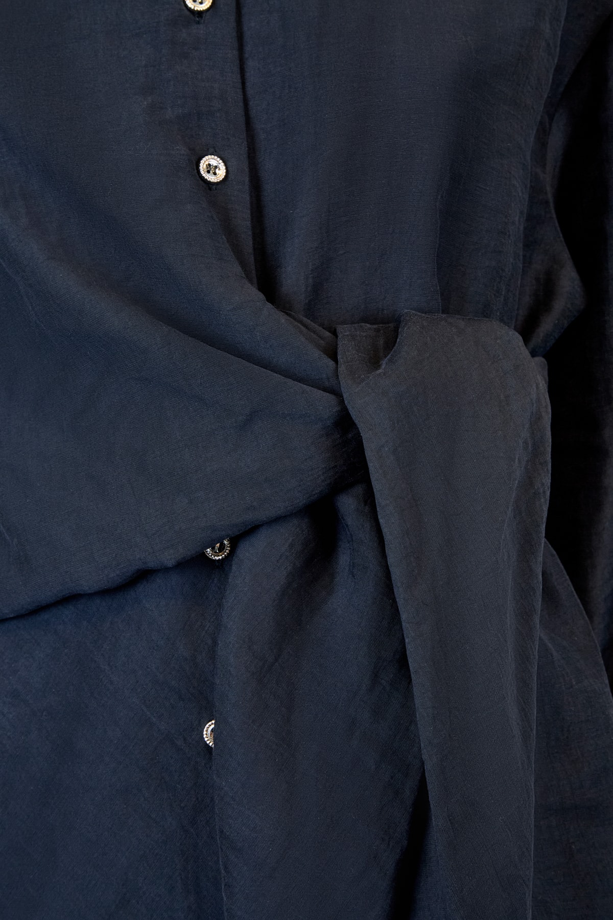 Belden Bağlamalı Asimetrik Bluz