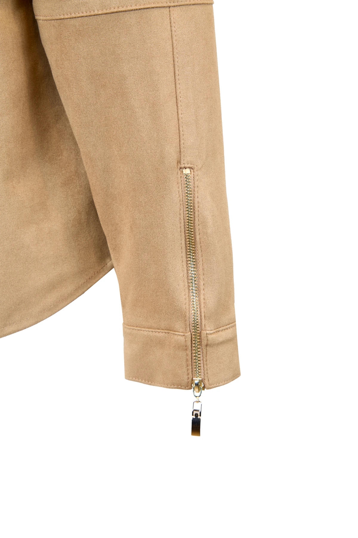 Dikiş Detaylı Süet Gömlek