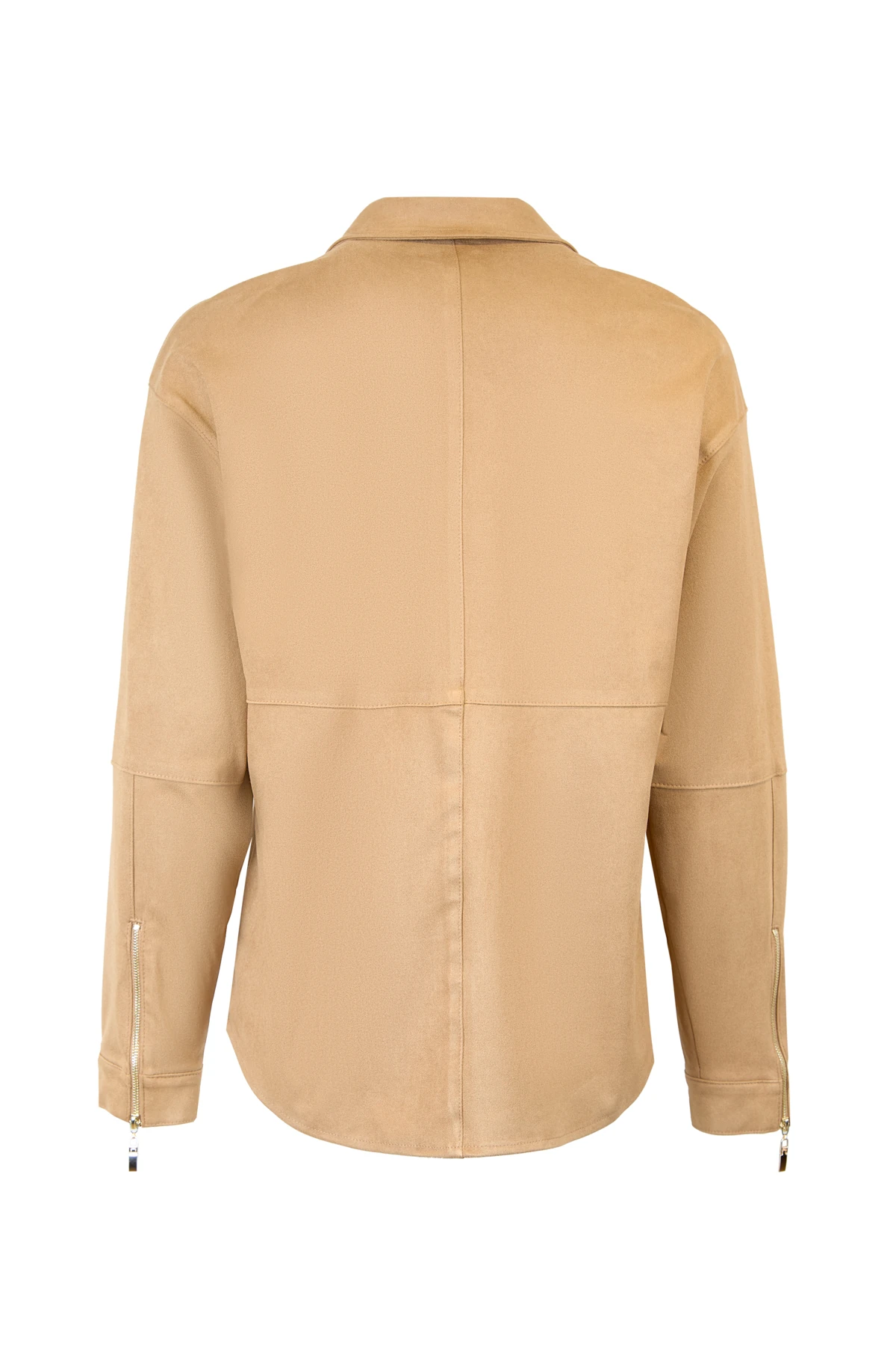 Dikiş Detaylı Süet Gömlek