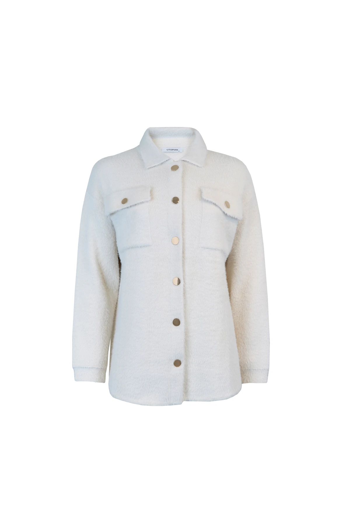 Gol Düğme Detaylı Triko Ceket