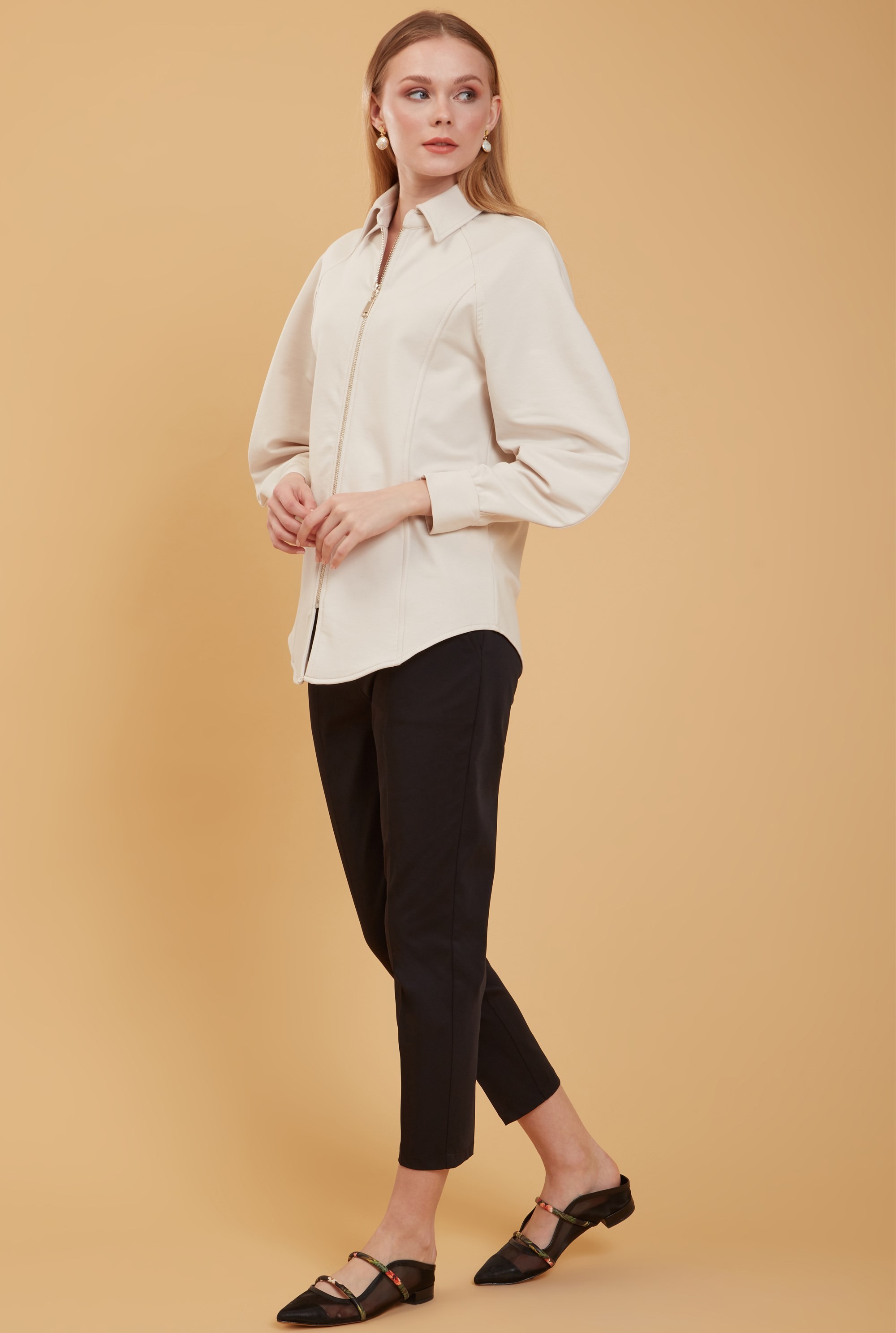 Regular Fit Fermuarlı Ceket