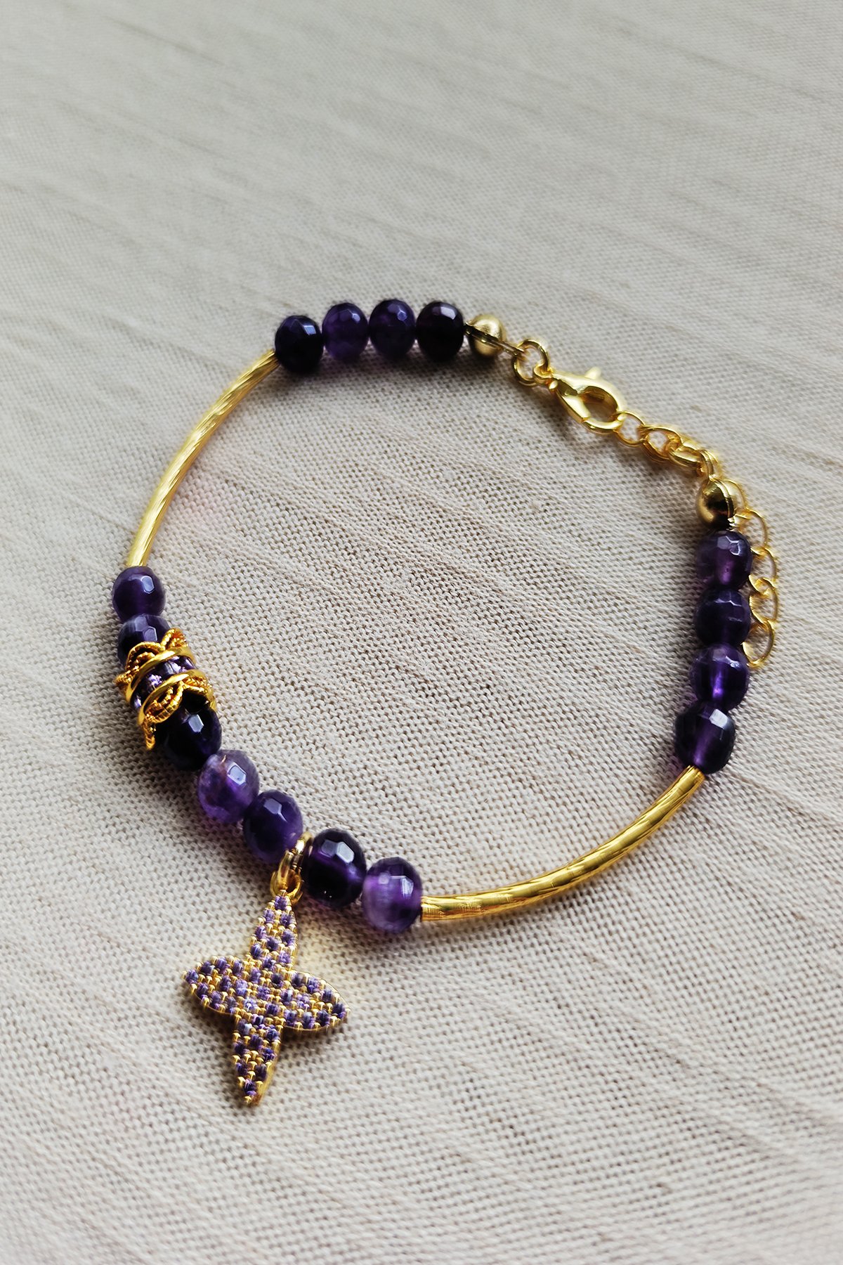 Ametist Gold Bileklik