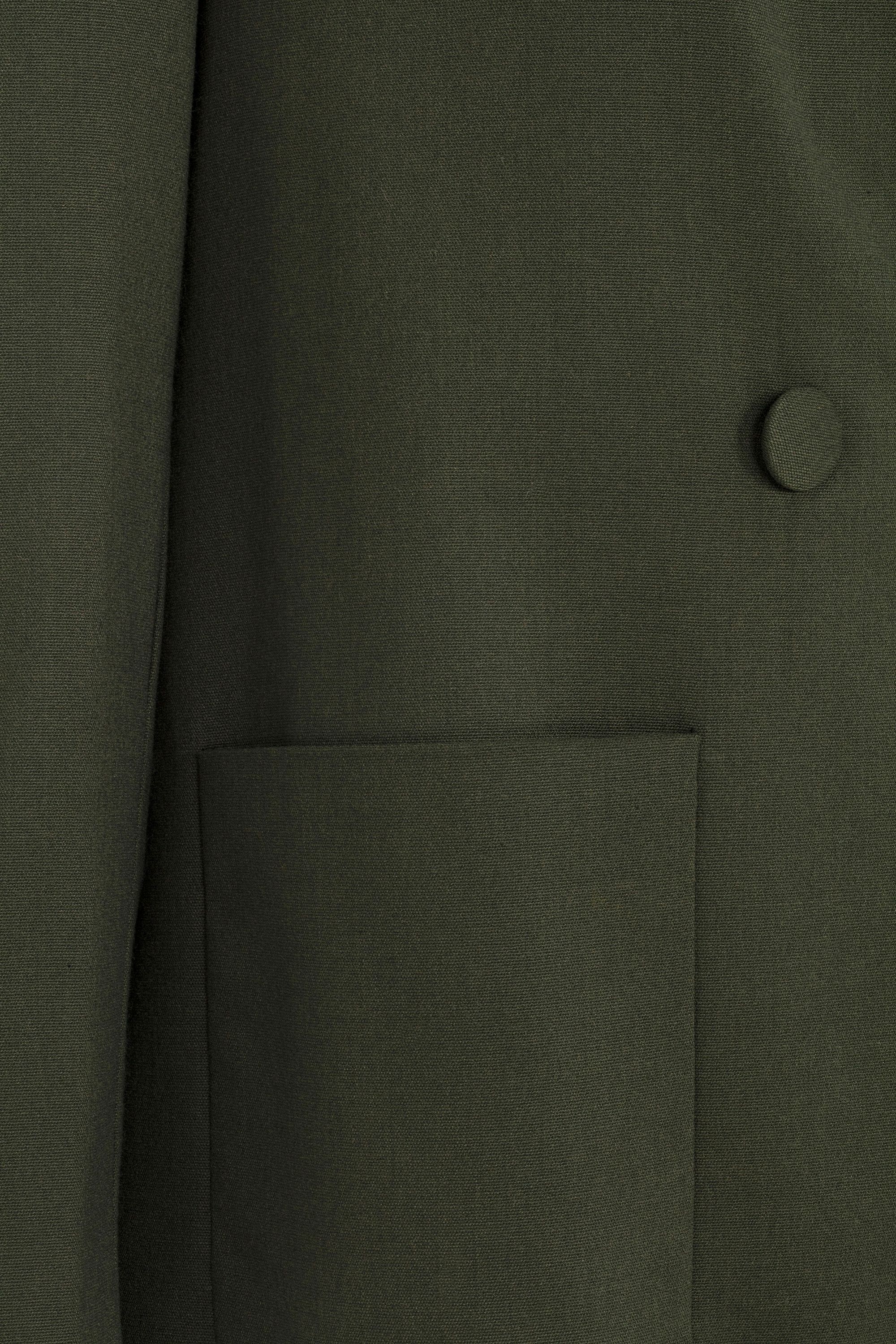 Kruvaze Yaka Kolu Yırtmaçlı Casual Blazer Ceket