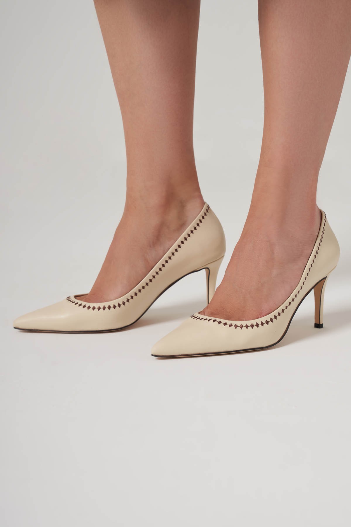 Nakışlı Yüksek Topuk Stiletto