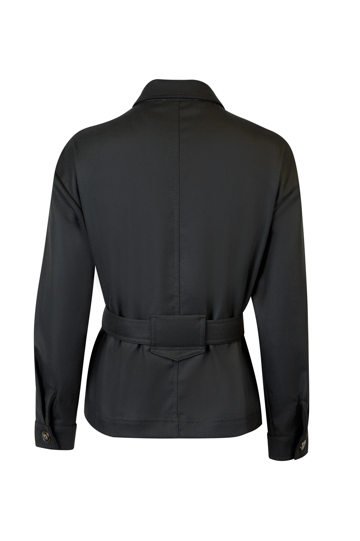 Düğme Detaylı Kemerli Ceket