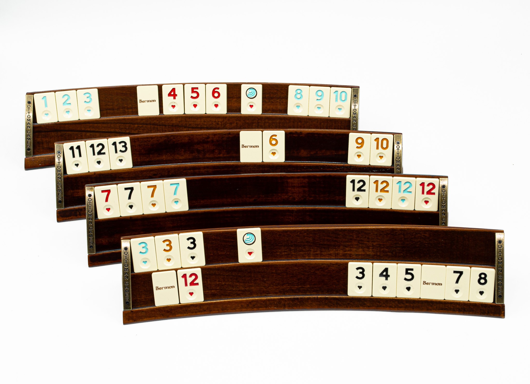 Handmade Oval Wooden Rummy Cube Game Set, Oval Shaped Walnut Rummicube Racks, Handcrafted Luxury Rummy Cube Set