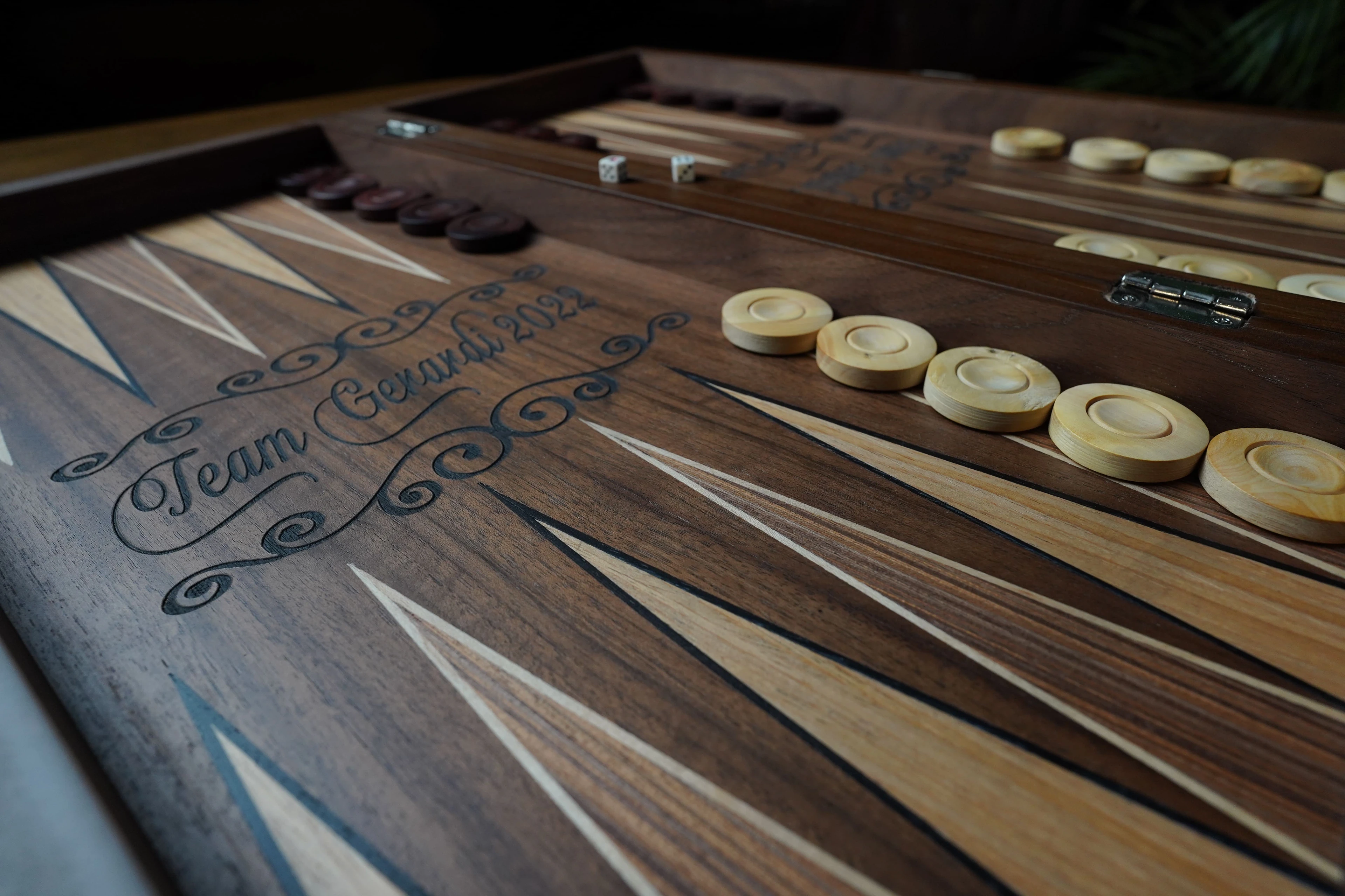 Handcrafted Walnut Backgammon Set with Customization Options: Personalize Your Game Experience