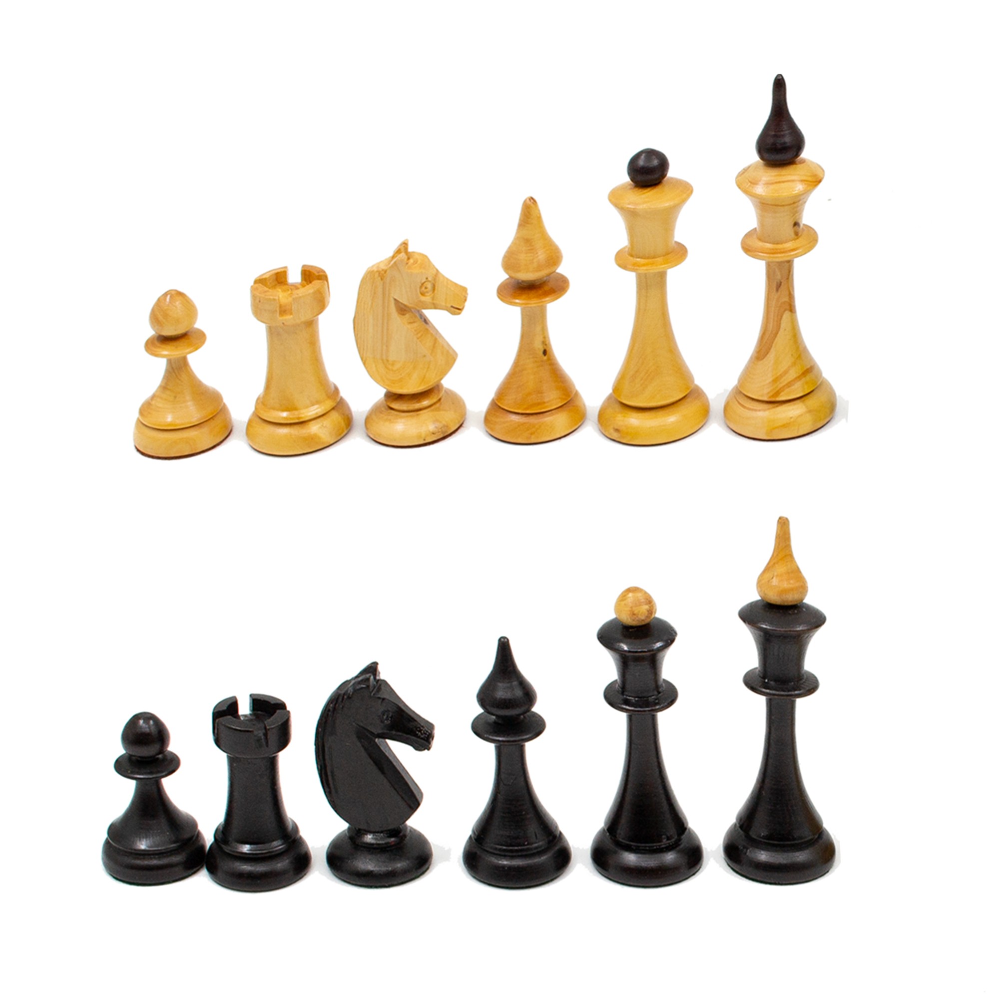 Wooden Chess Set with Board, Hand Curved Latvian Style Chess Pieces, Engraved Chess Board 