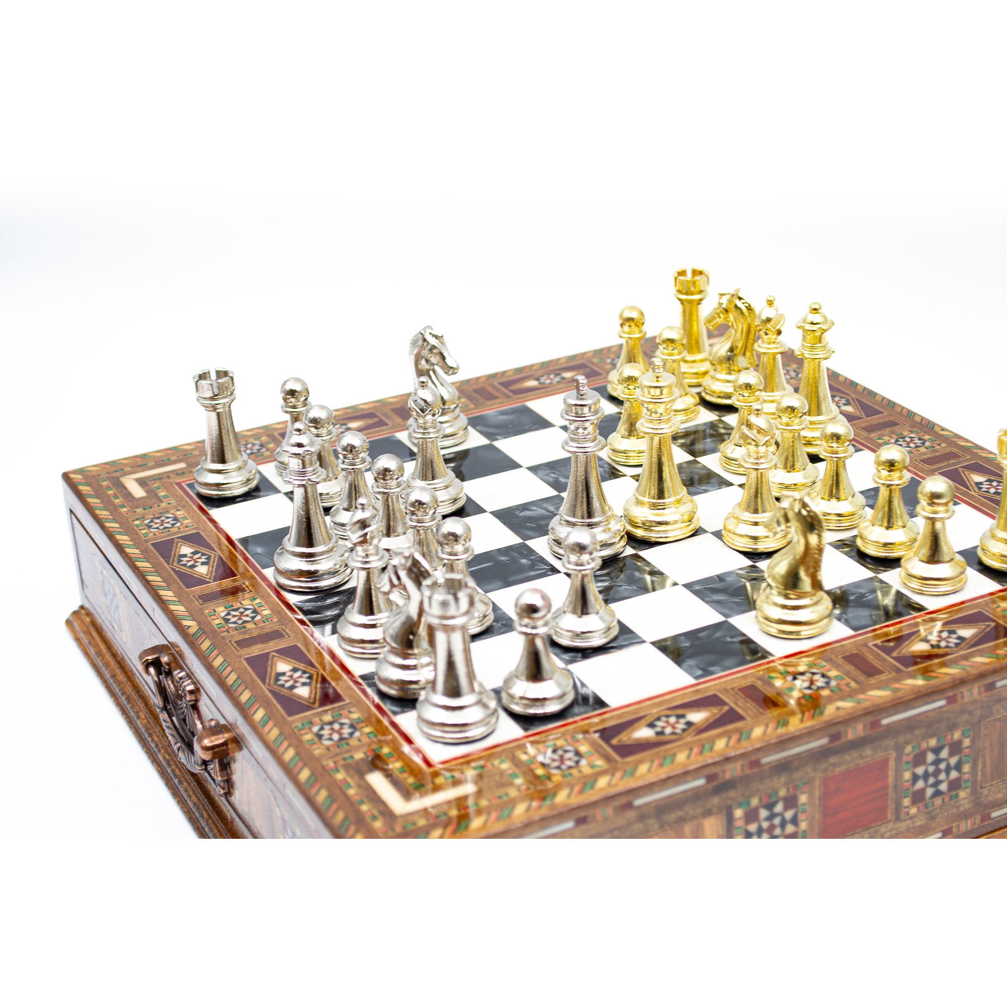 Unique Gift for Fathers Day - Wooden Chess Set with Board - Custom Chess Set with Storage