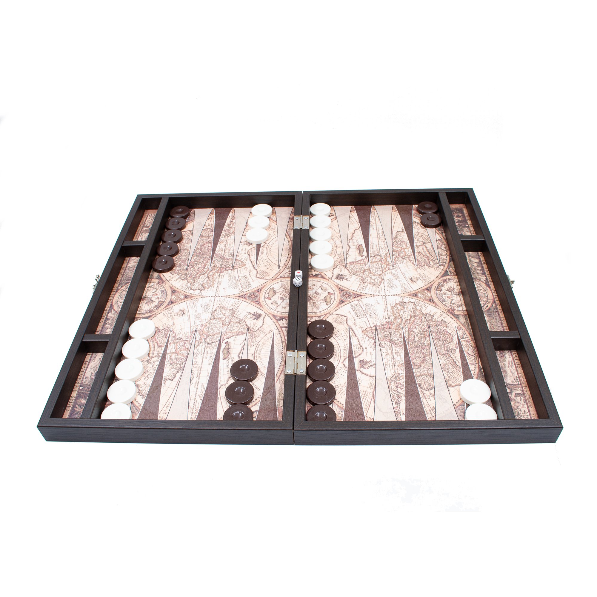 Leather World Map Backgammon Set, Handmade Unique Backgammon Premium Board Games