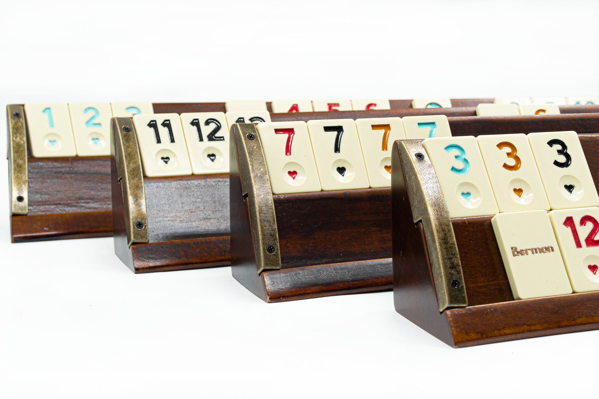 Handmade Oval Wooden Rummy Cube Game Set, Oval Shaped Walnut Rummicube Racks, Handcrafted Luxury Rummy Cube Set