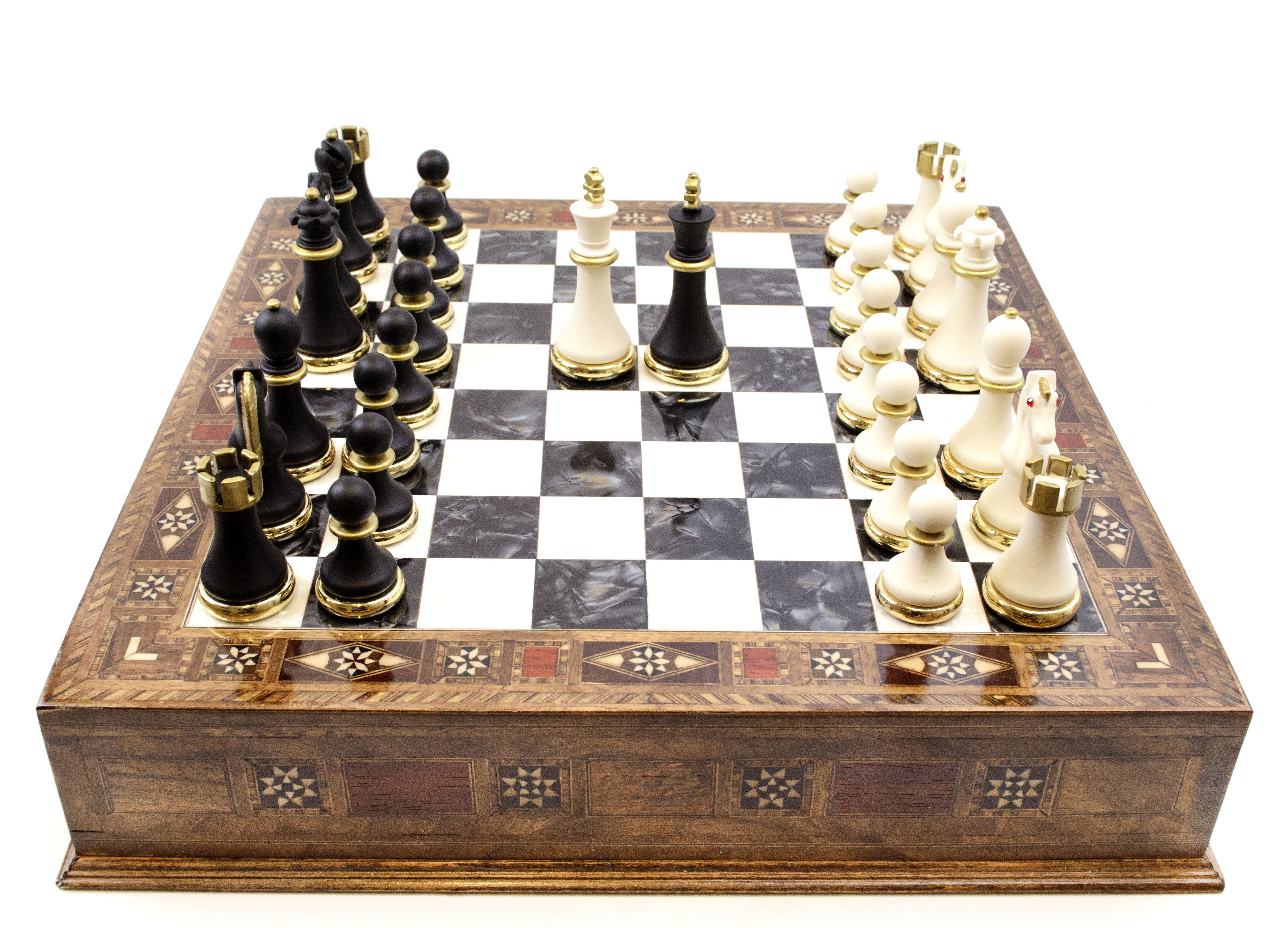  Luxury Chess Set with Storage,  Handmade Decorative Chess Set, Personalized Premium Chess Board, Unique Medieval Chess Set