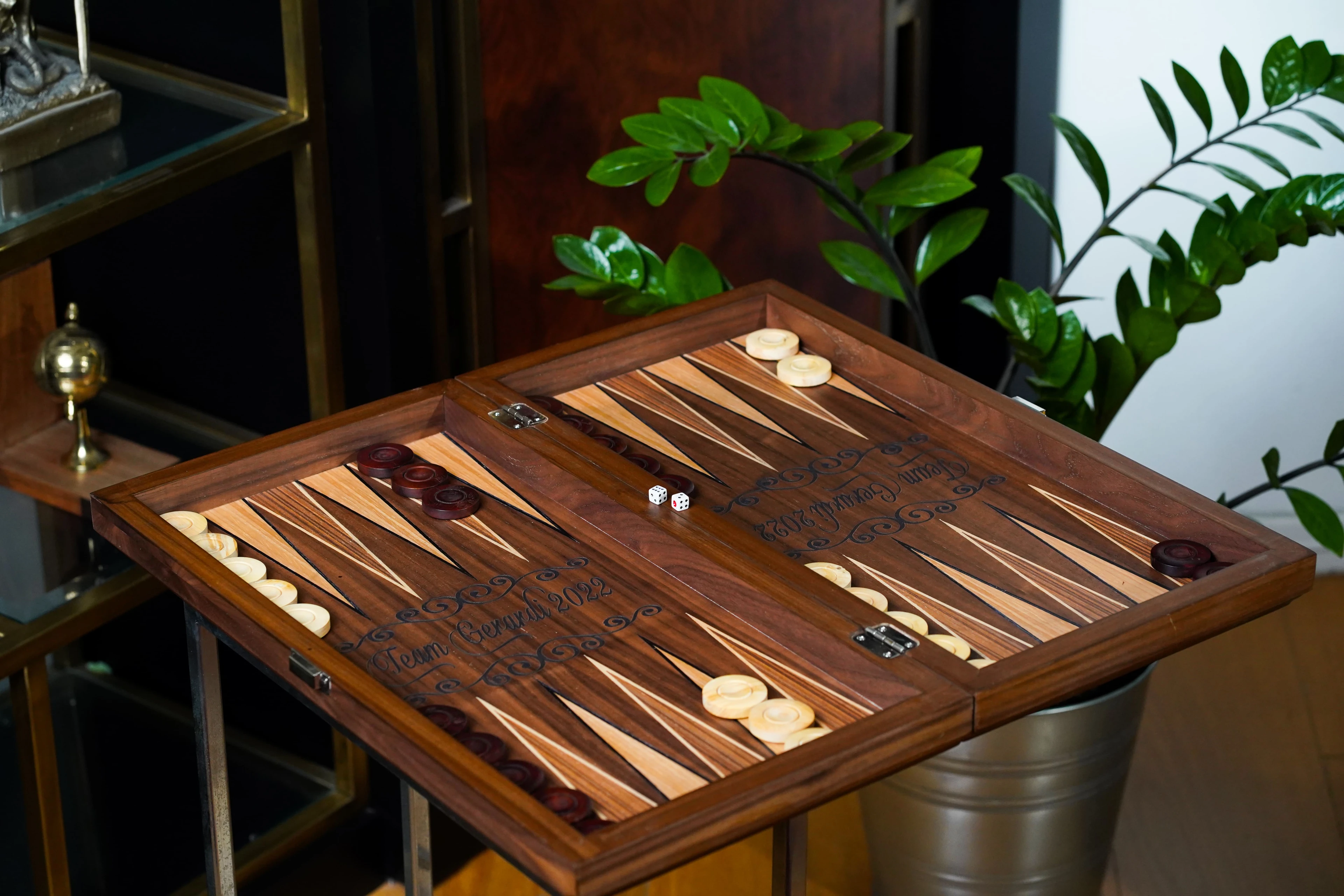Handcrafted Walnut Backgammon Set with Customization Options: Personalize Your Game Experience