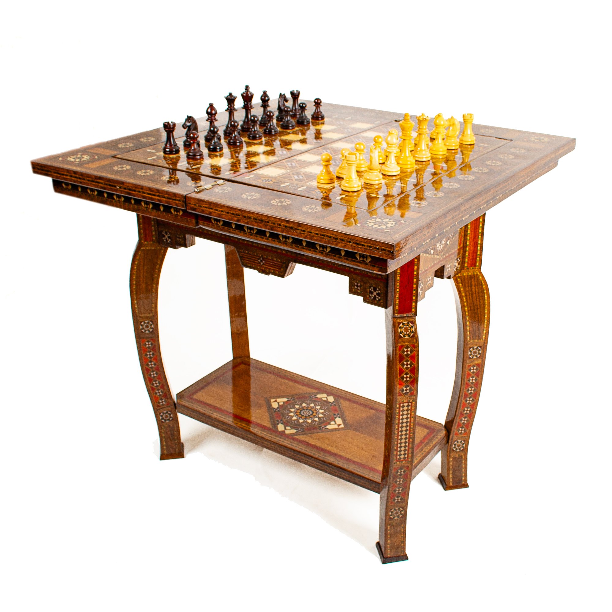 Multifunctional Chess, Backgammon and Card Games Table, Handmade Board Game Table, Unique Game Table