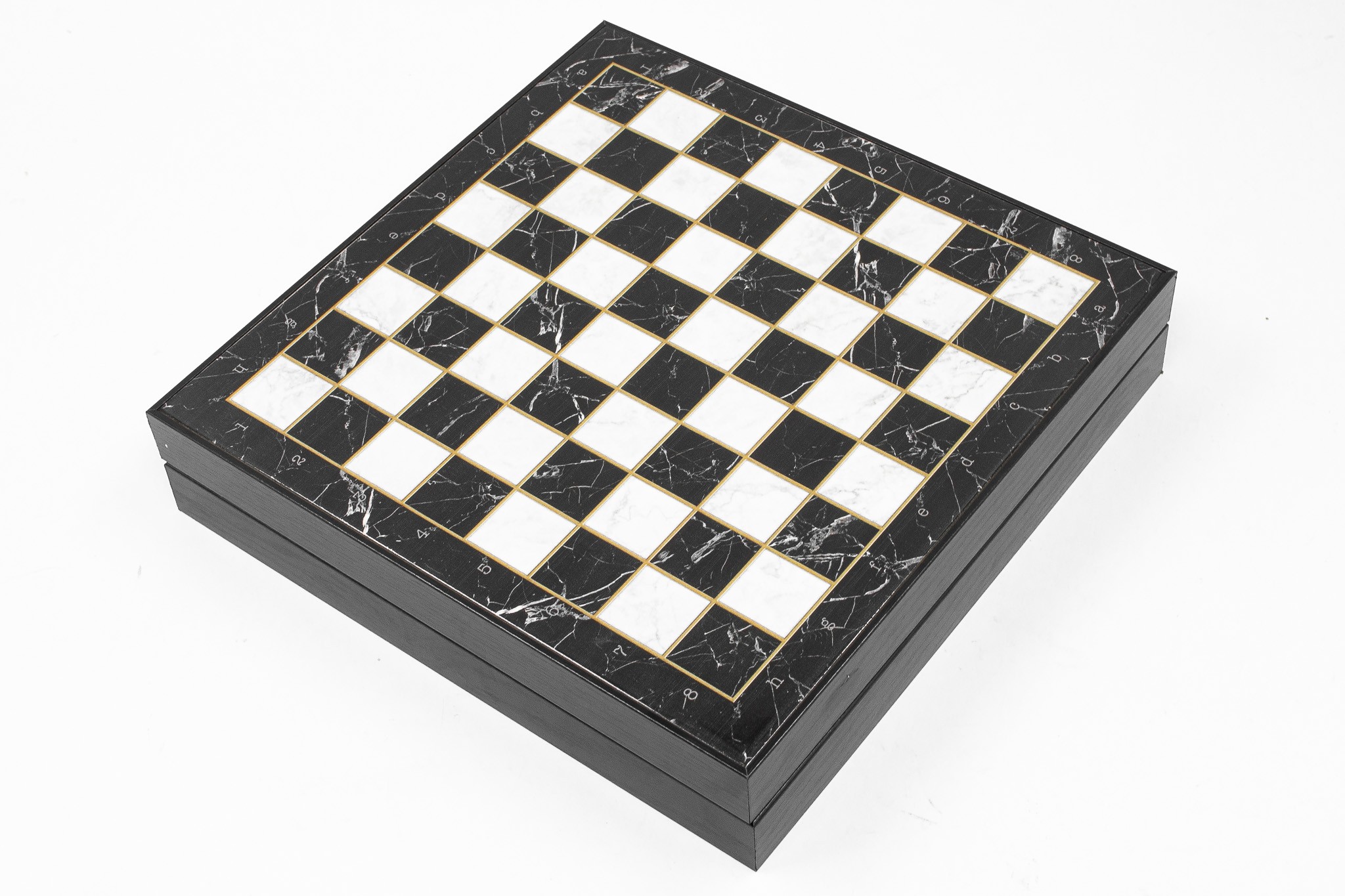 Handmade Chess Set with Storage, Marble Patterned Chess Board, High-Quality Chess Pieces