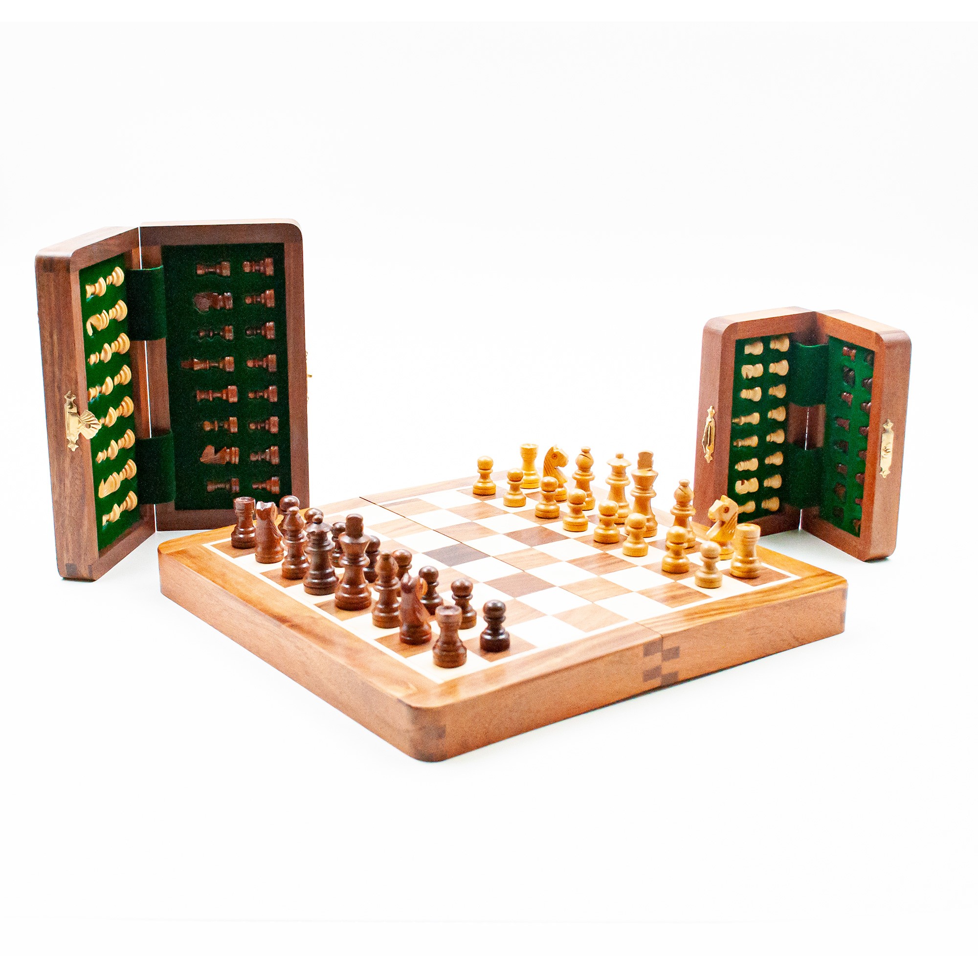 Magnetic Wooden Chess Set, Handmade Chess Board with Storage, Wooden Chess Pieces, Premium Board Game Gift