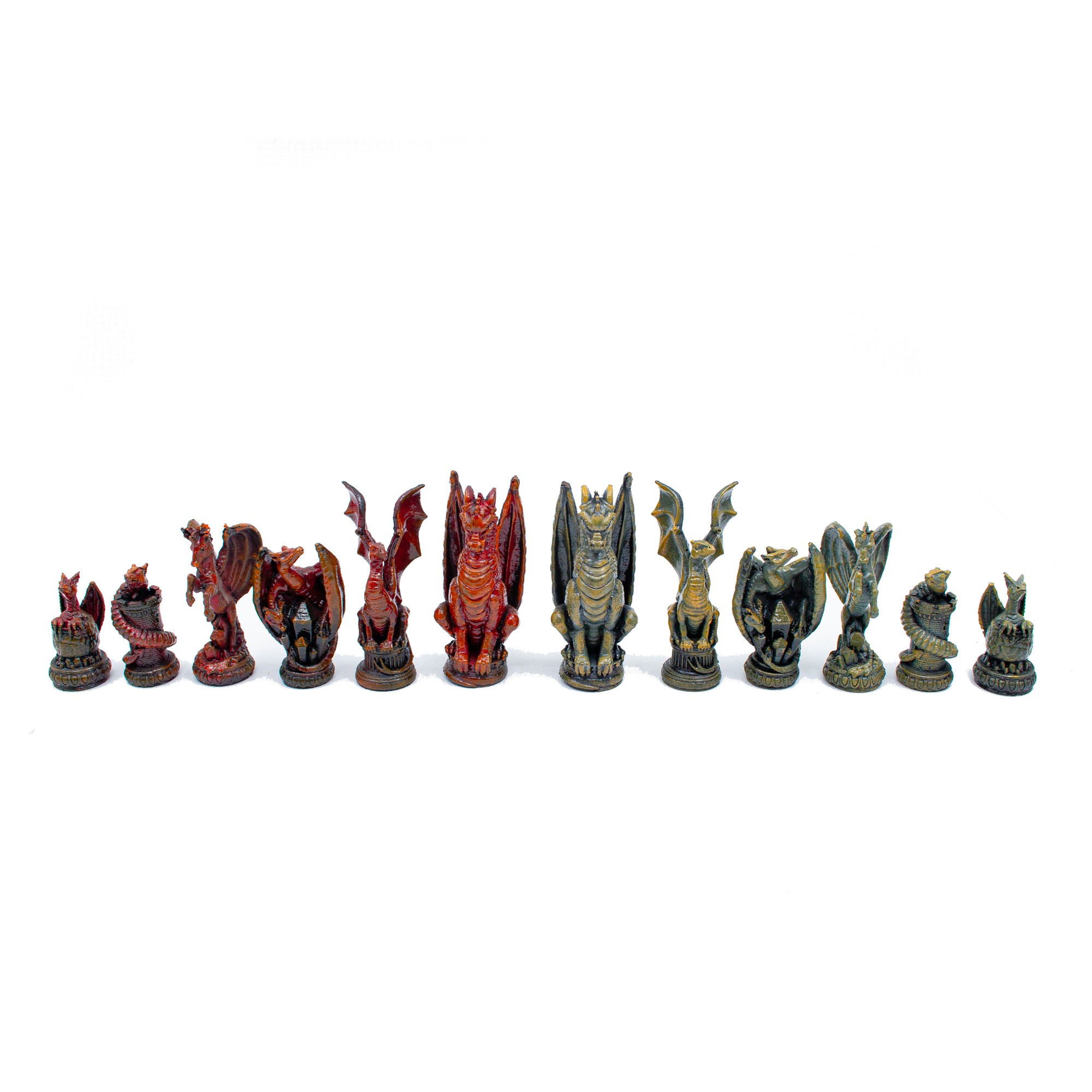 Hand Painted Dragon Themed Chess Set, Handmade Engraved Chess Board, Unique Dragon Chess Pieces, Customizable Chess Set