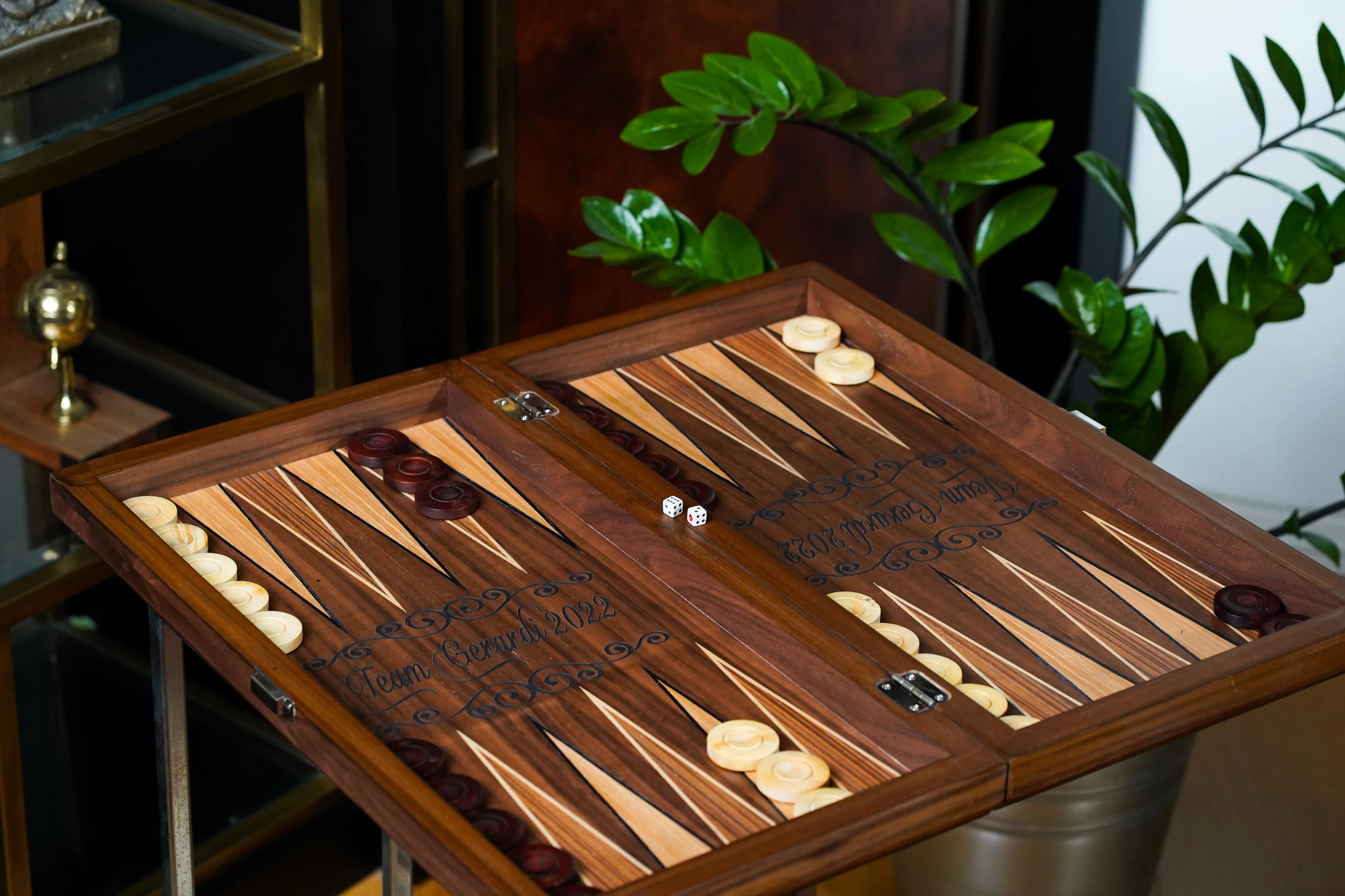 Handcrafted Walnut Backgammon Set with Customization Options: Personalize Your Game Experience