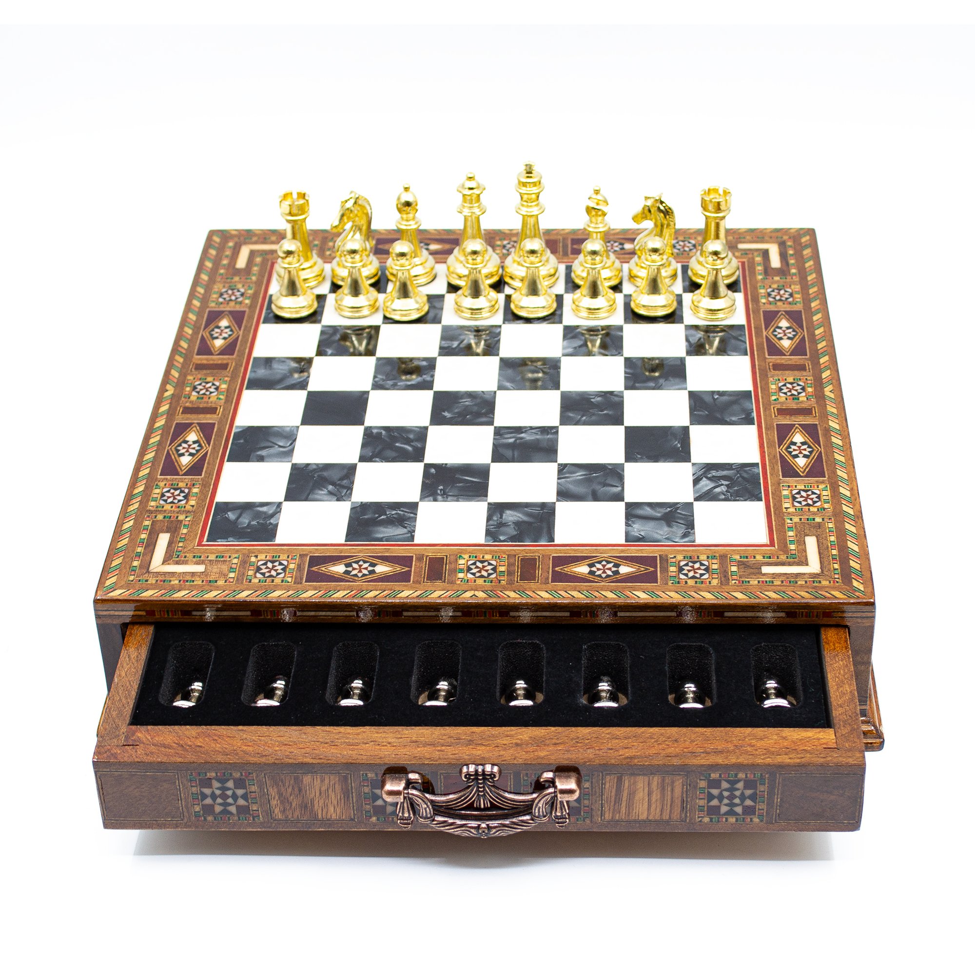 Unique Gift for Fathers Day - Wooden Chess Set with Board - Custom Chess Set with Storage