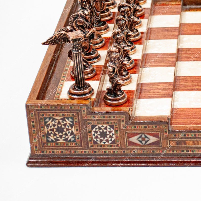 Handmade Wooden Chess Set with Metal Chess Pieces: Unique Craftsmanship for Classic Gameplay