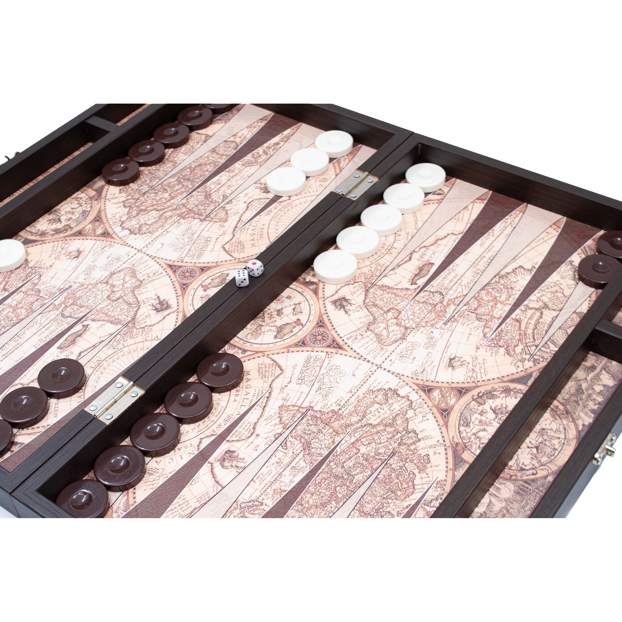 Leather World Map Backgammon Set, Handmade Unique Backgammon Premium Board Games