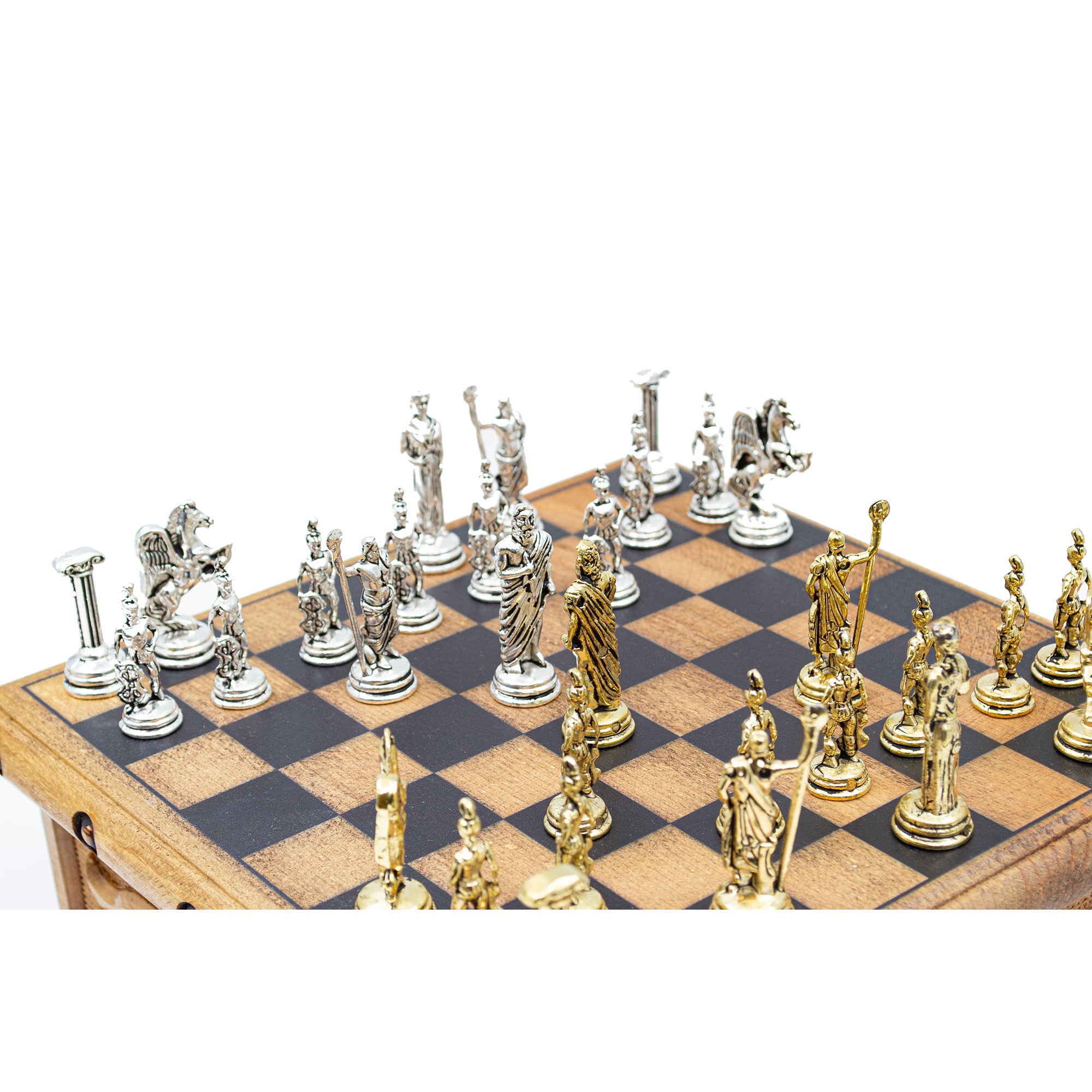 Unique Wooden Chess Box with Hidden Key, Special Designed Chess Board, Premium Chess Set