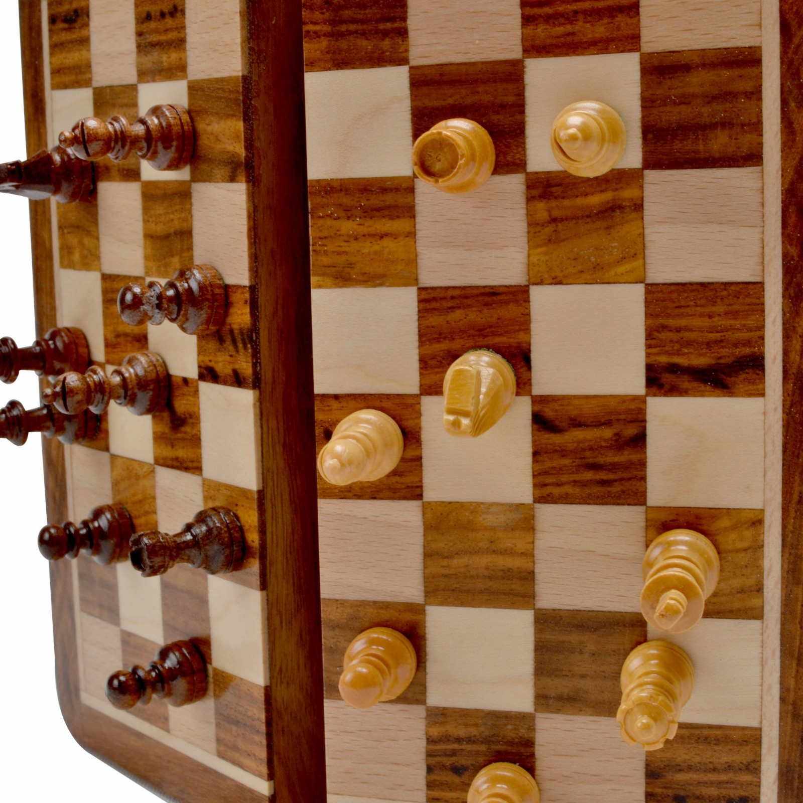 Magnetic Wooden Chess Set, Handmade Chess Board with Storage, Wooden Chess Pieces, Premium Board Game Gift