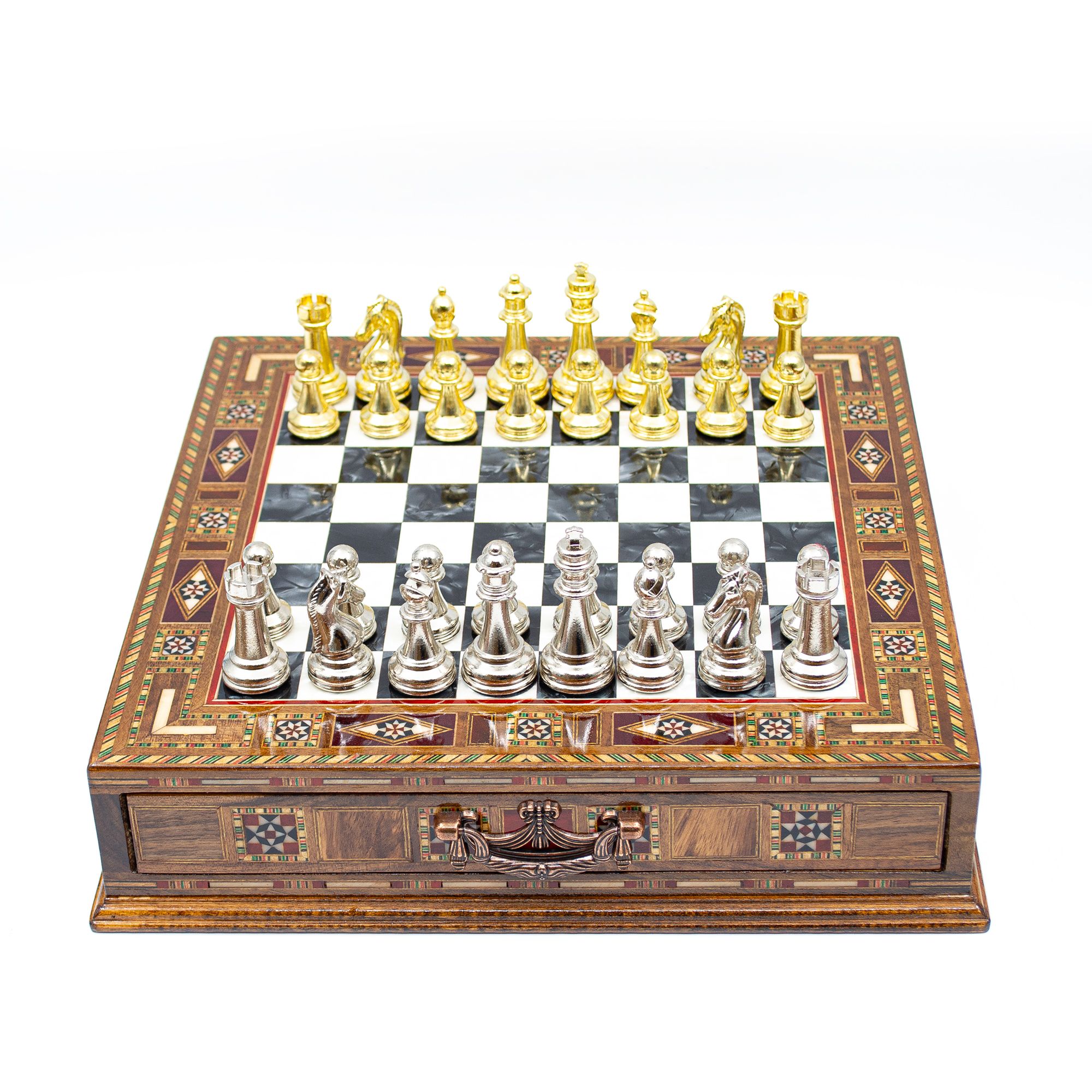 Unique Gift for Fathers Day - Wooden Chess Set with Board - Custom Chess Set with Storage