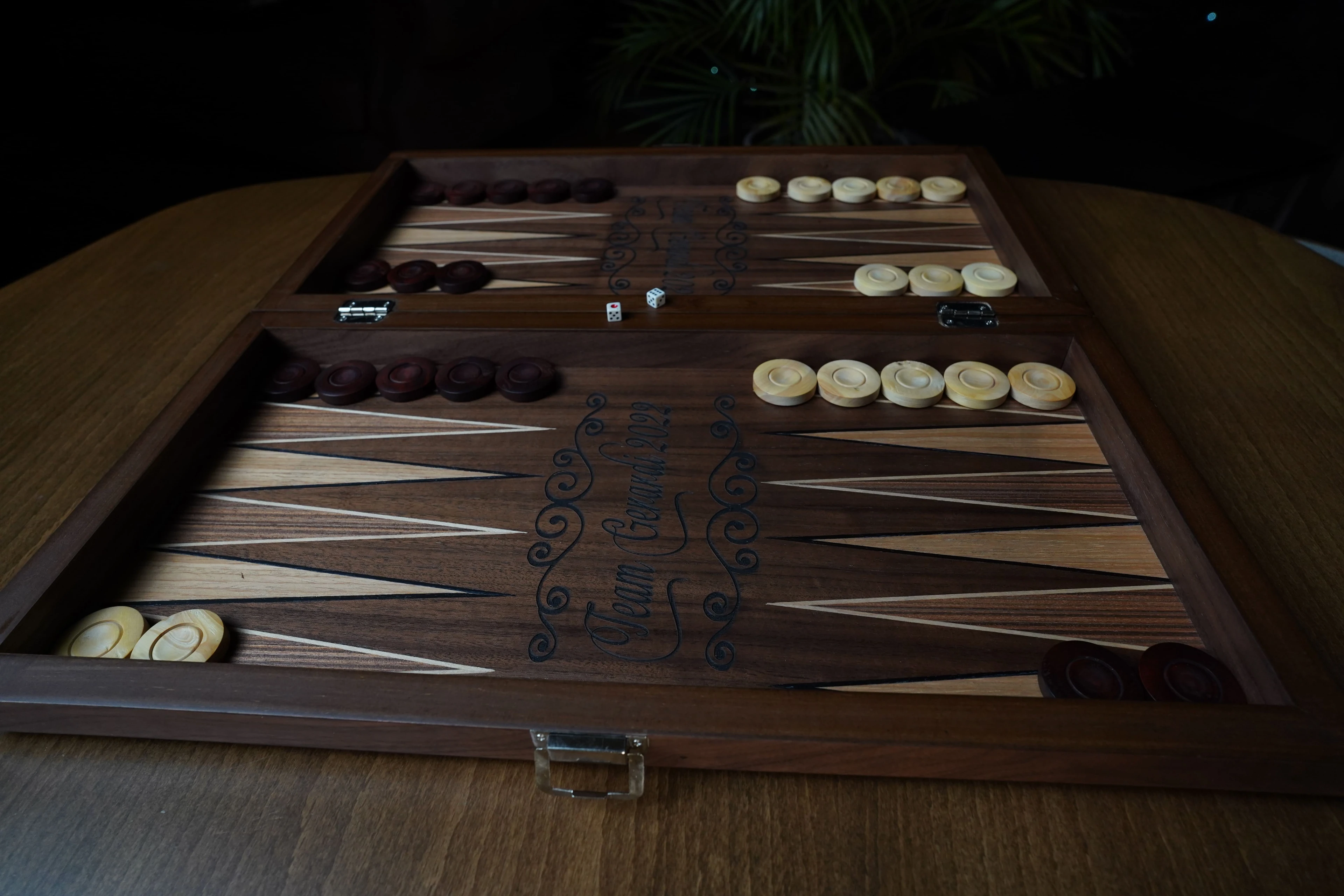 Handcrafted Walnut Backgammon Set with Customization Options: Personalize Your Game Experience