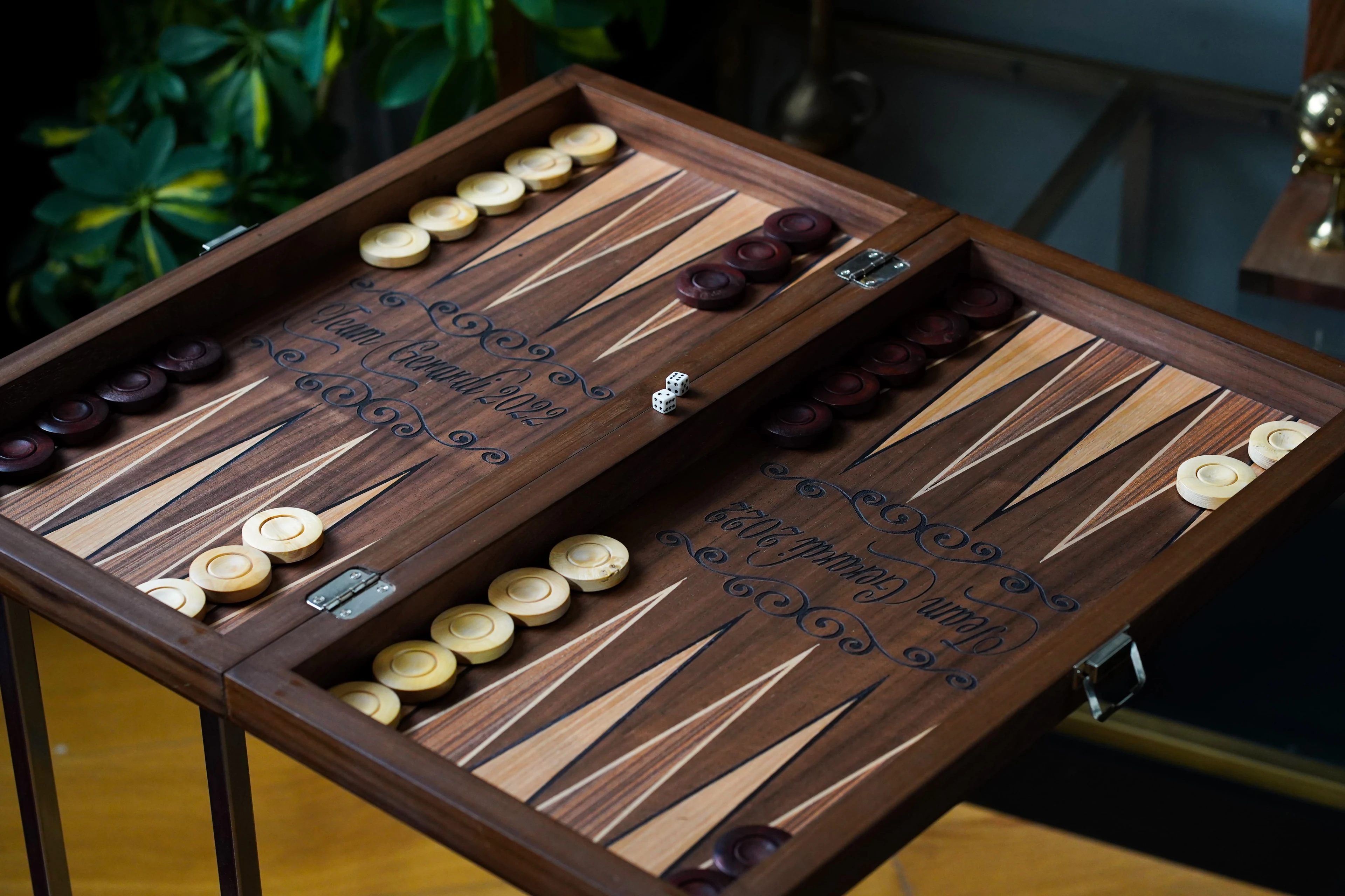 Handcrafted Walnut Backgammon Set with Customization Options: Personalize Your Game Experience