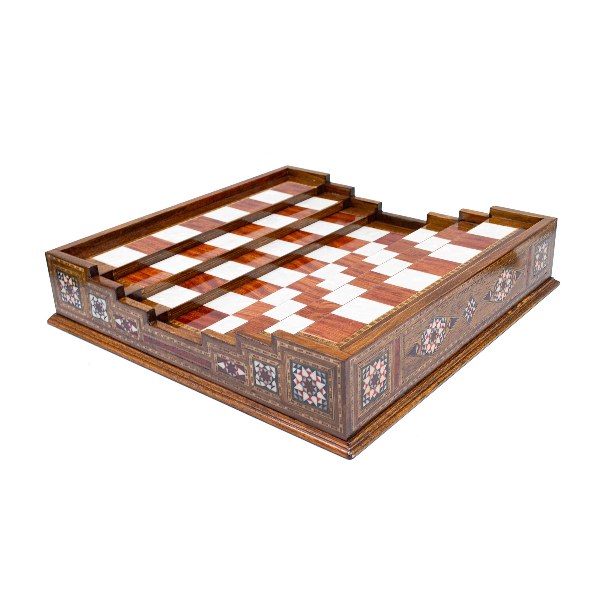  Wooden Chess Set with Hand Curved Chess Pieces Staunton Style, Handmade Chess Set with Drawer, Engraved Chess Board with Storage