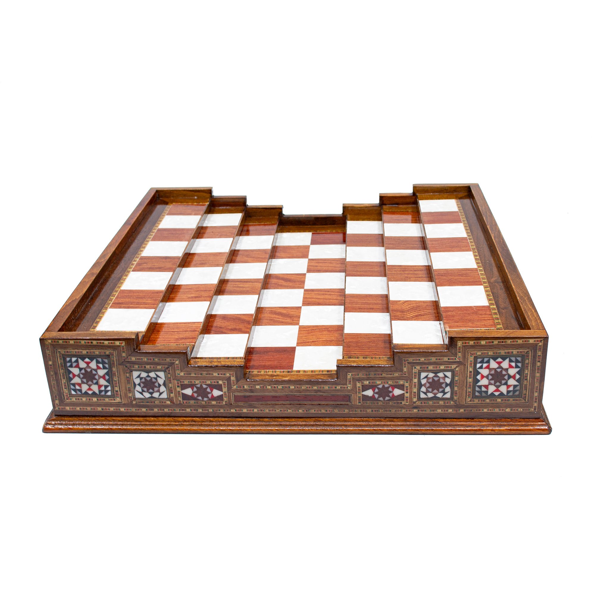  Wooden Chess Set with Hand Curved Chess Pieces Staunton Style, Handmade Chess Set with Drawer, Engraved Chess Board with Storage