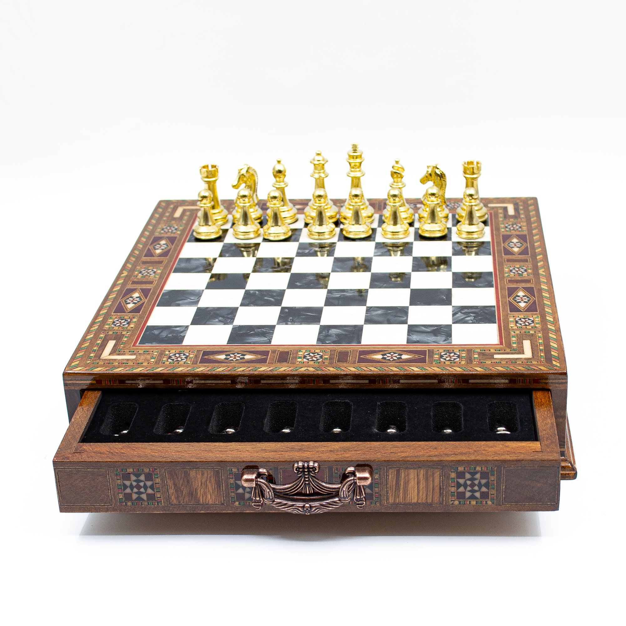 Unique Gift for Fathers Day - Wooden Chess Set with Board - Custom Chess Set with Storage