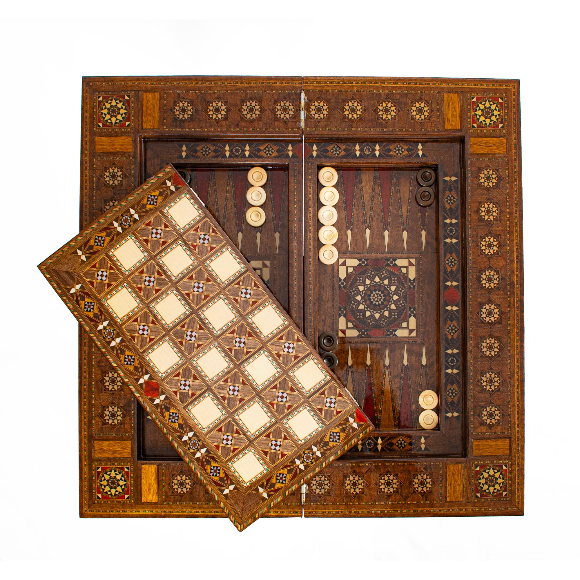 Multifunctional Chess, Backgammon and Card Games Table, Handmade Board Game Table, Unique Game Table