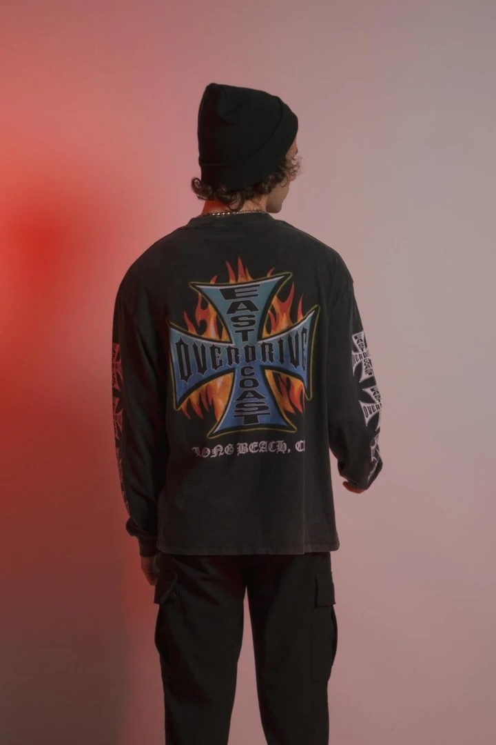 Chopper ''in Flame'' Uzun Kol T-shirt