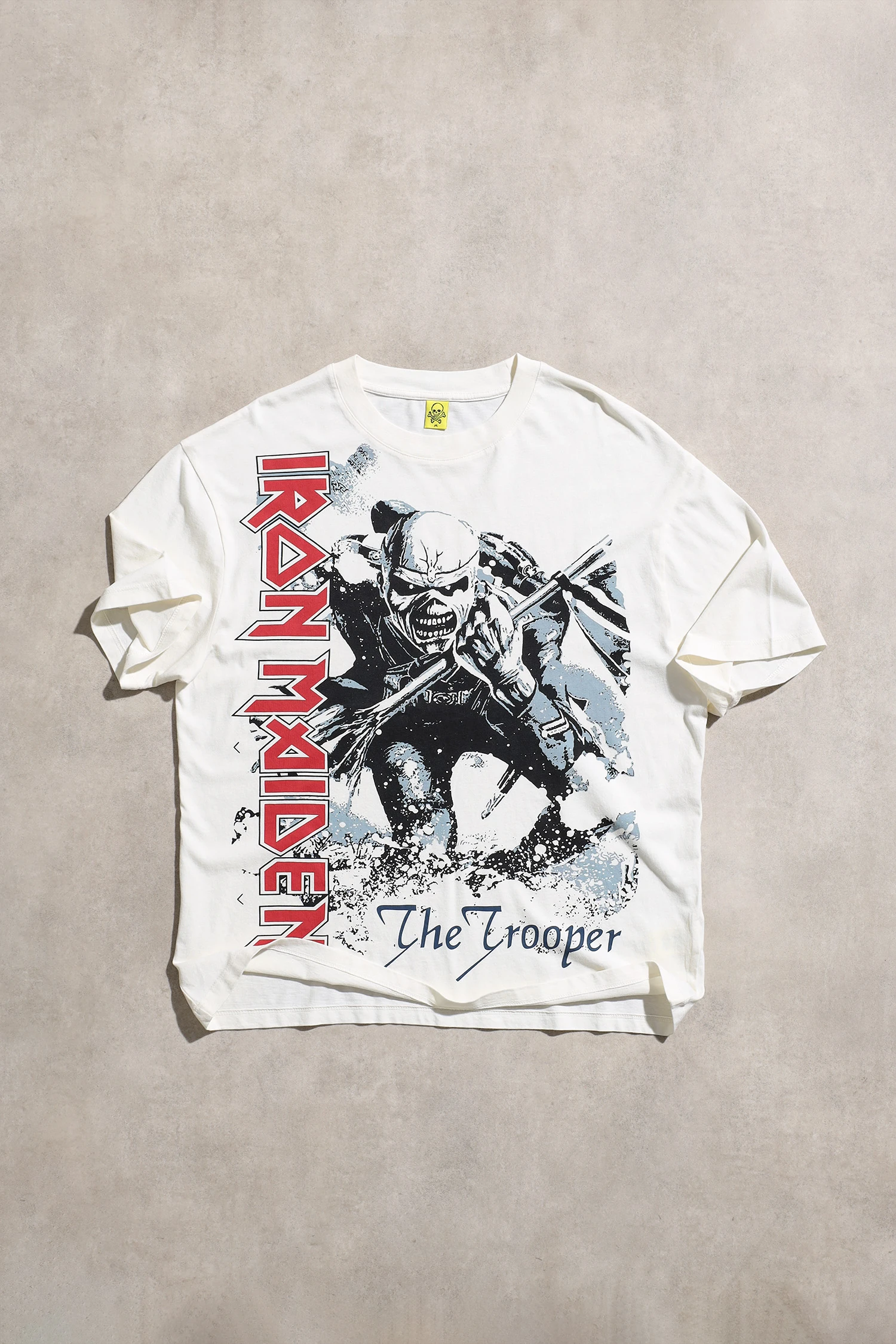 Iron Maiden The Trooper Unisex Oversize Off White Kısa Kol Tshirt