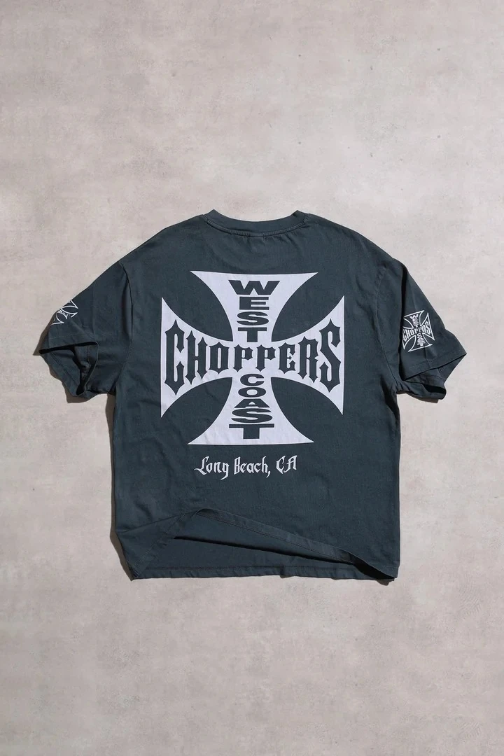 West Coast Choppers Siyah Unisex Oversize Kısa Kol Tişört